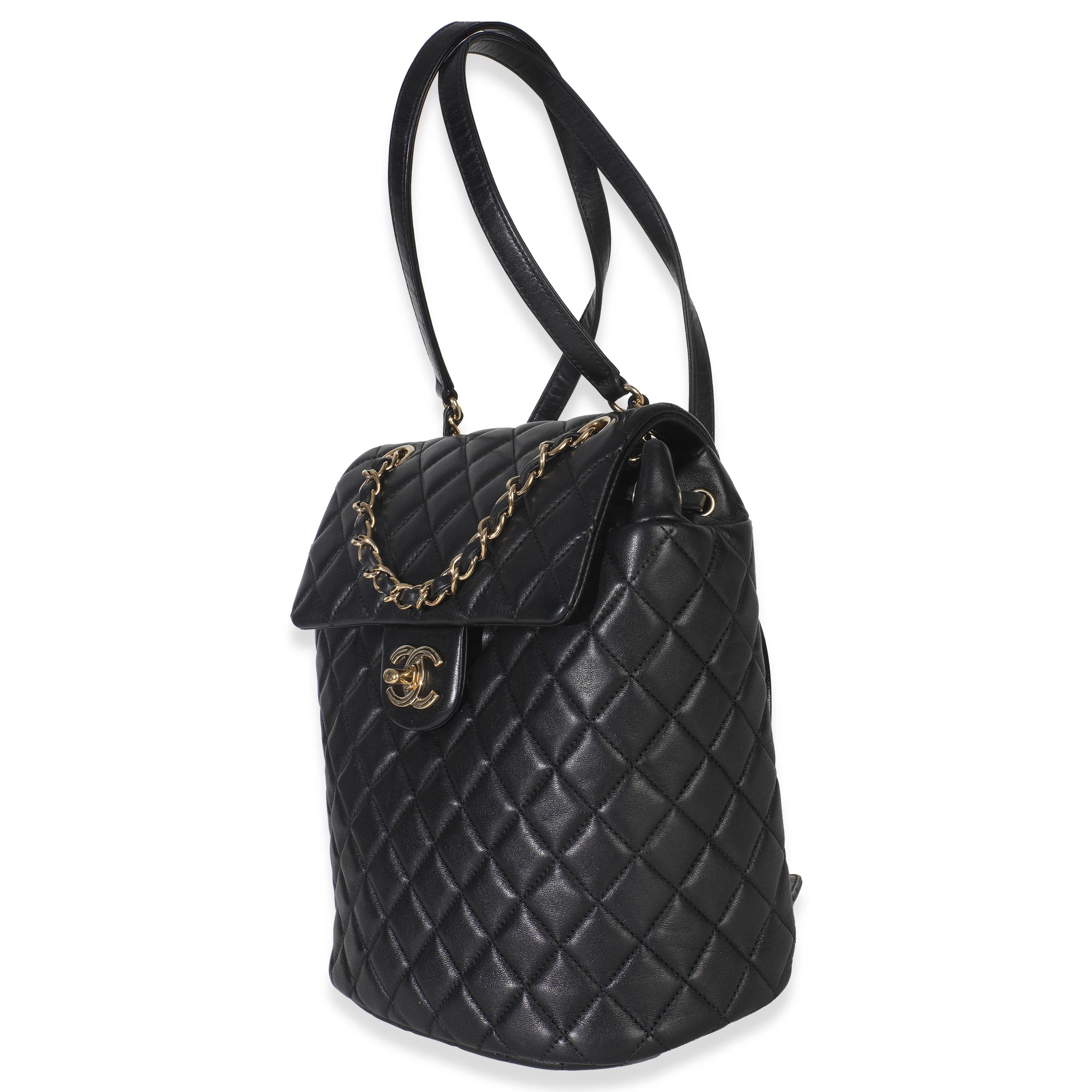 Black Lambskin Quilted Small Urban Spirit Backpack - Image 2