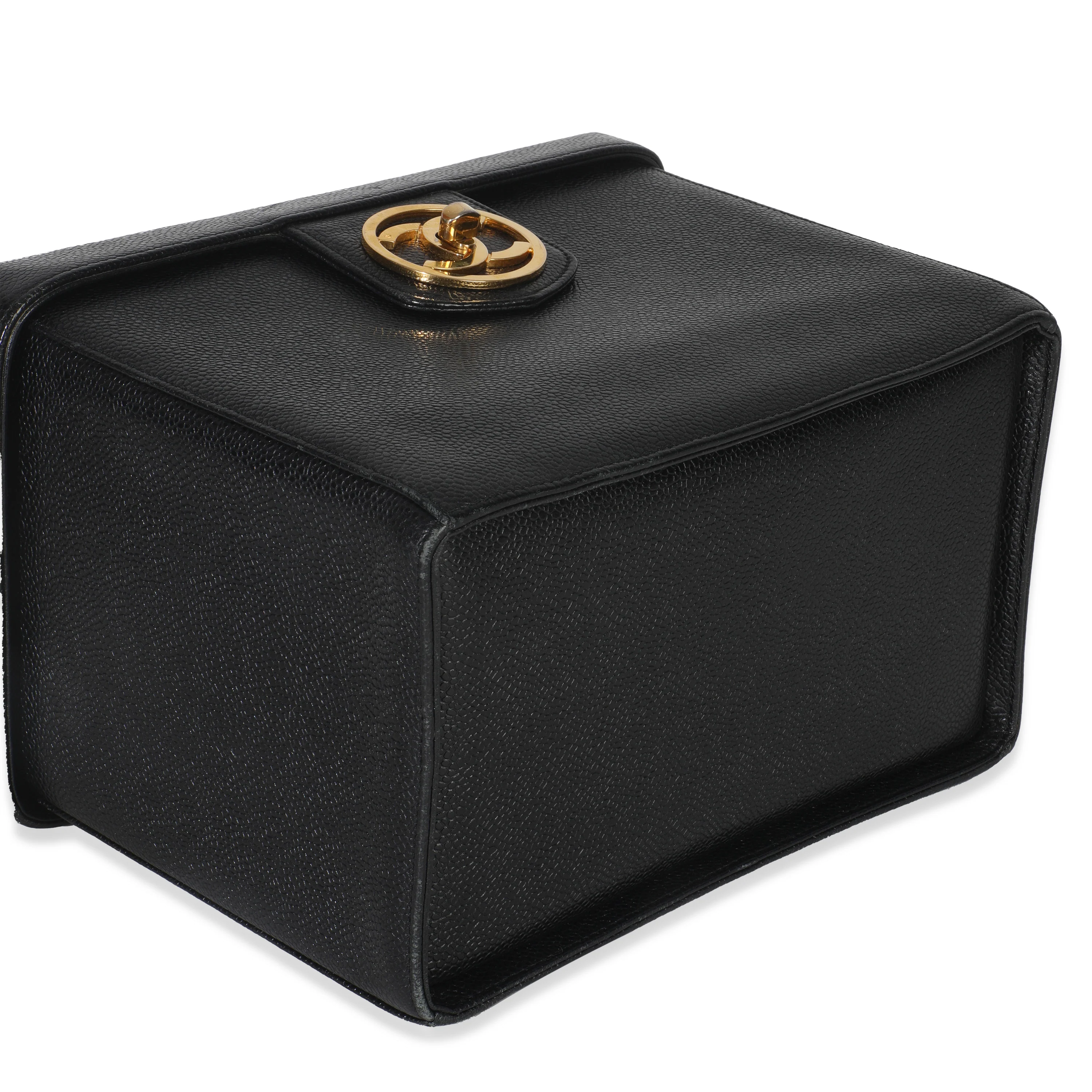24K Vintage Black Caviar Vanity Box Train Case - Image 6