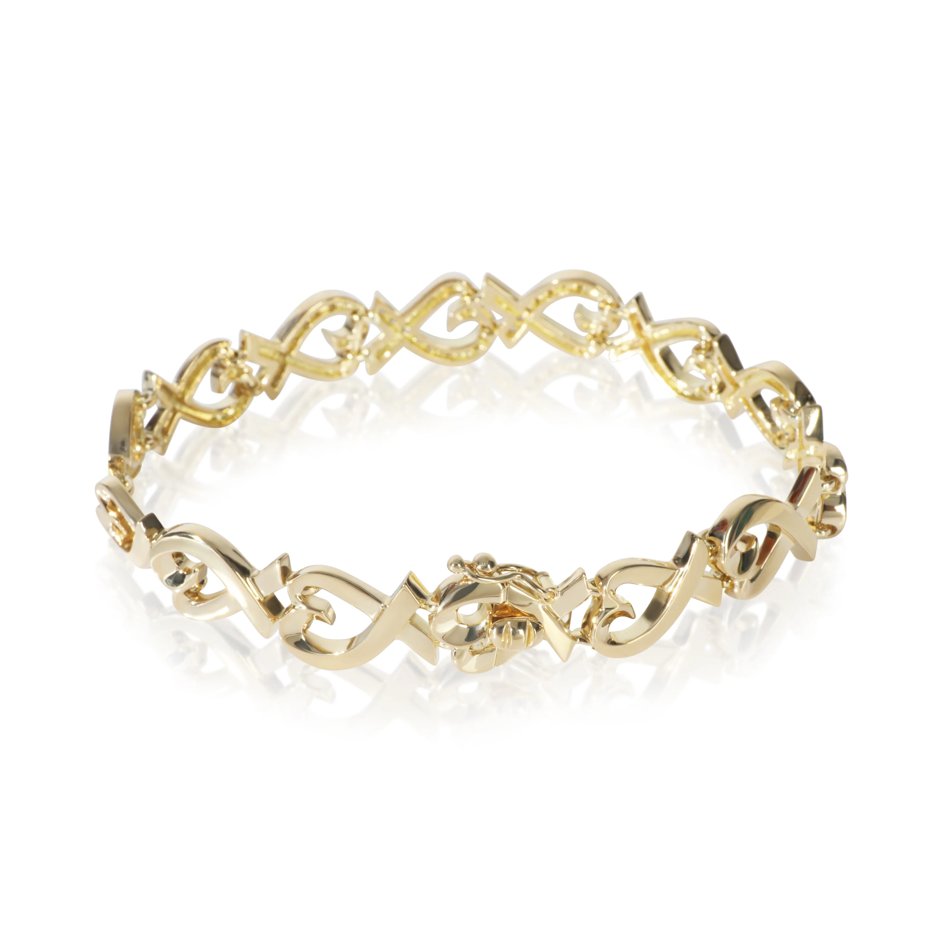 Yellow Gold Diamond Vintage Paloma Picasso Loving Heart Bracelet - Image 3