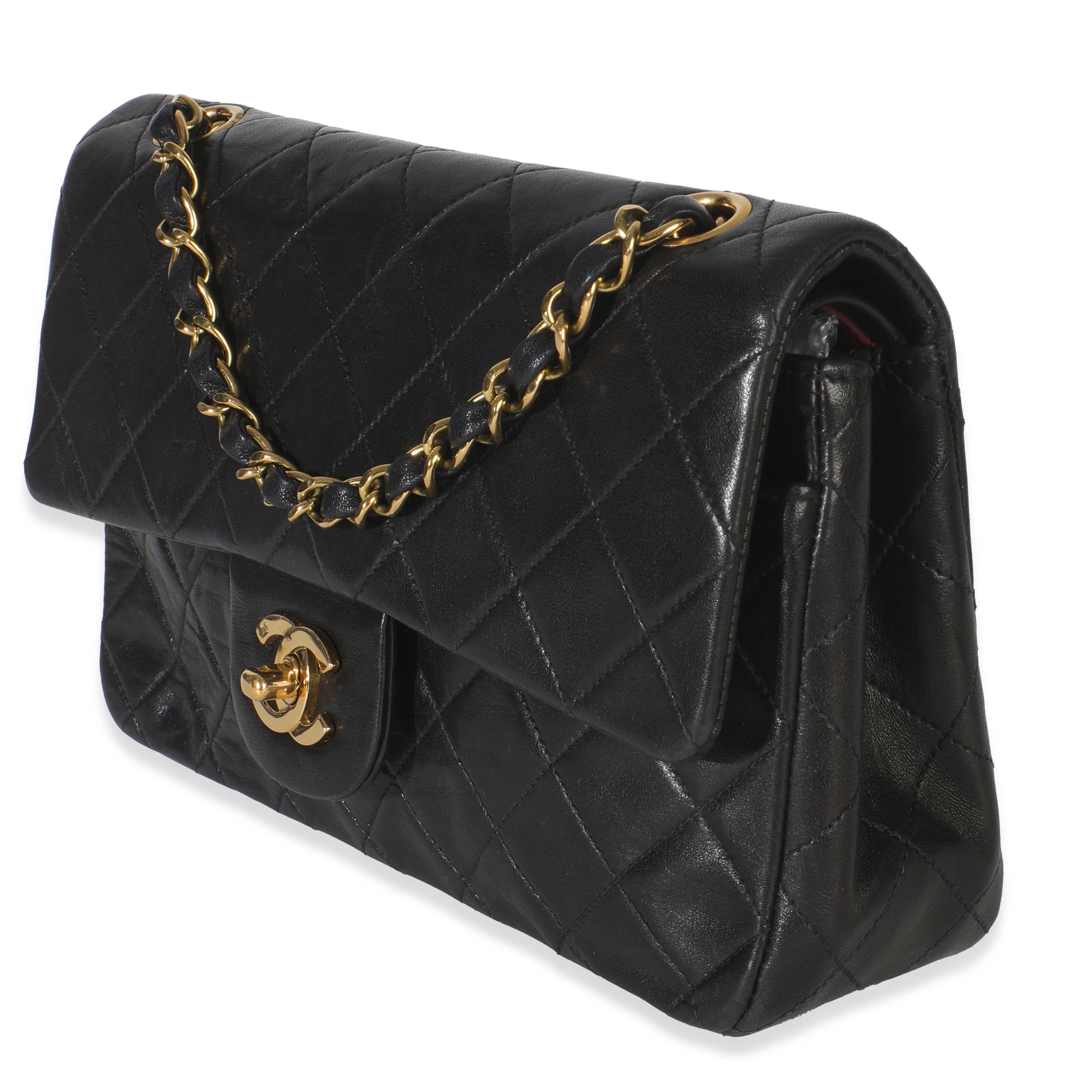 24k Vintage Black Quilted Medium Classic Double Flap Bag - Image 2