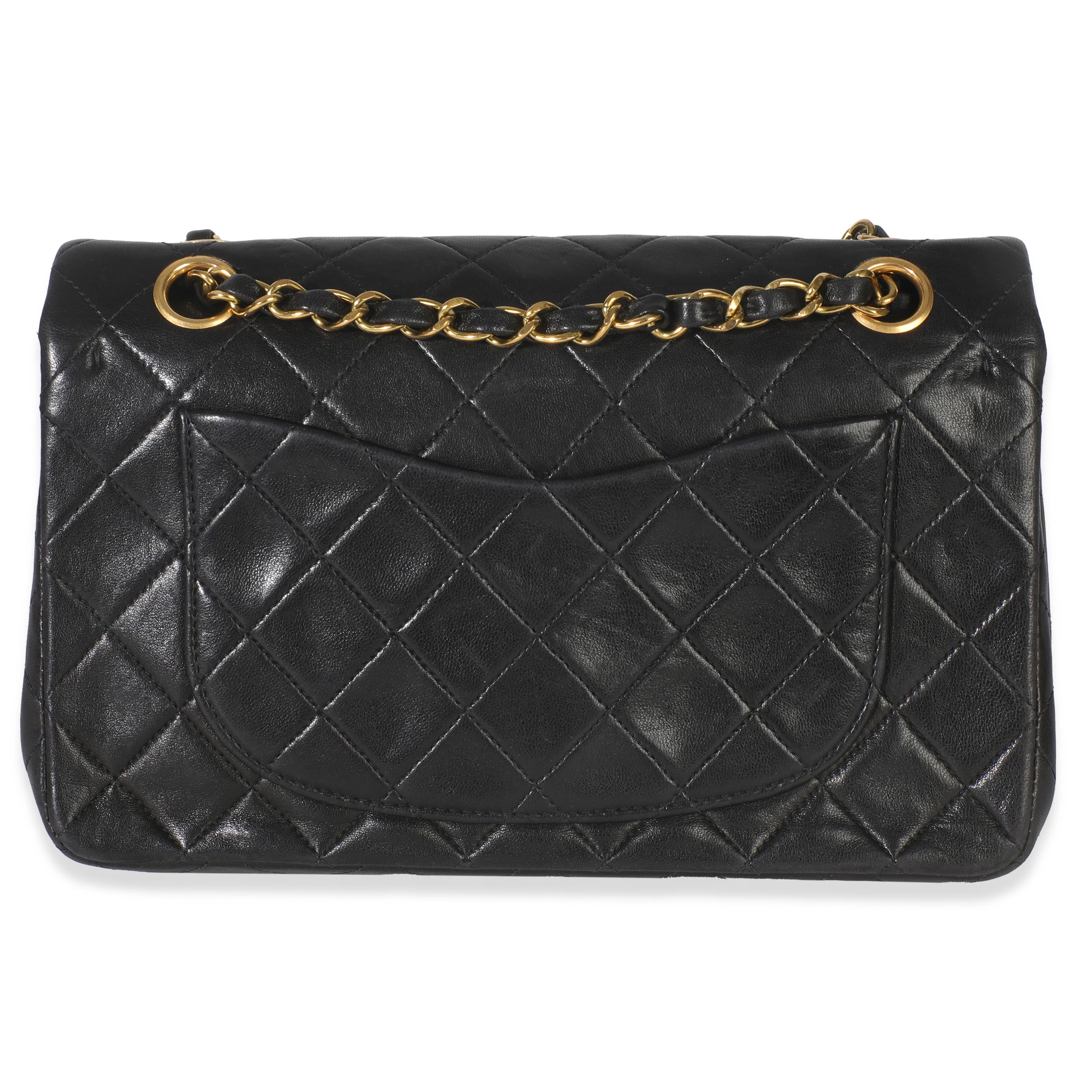 24k Vintage Black Quilted Medium Classic Double Flap Bag - Image 4
