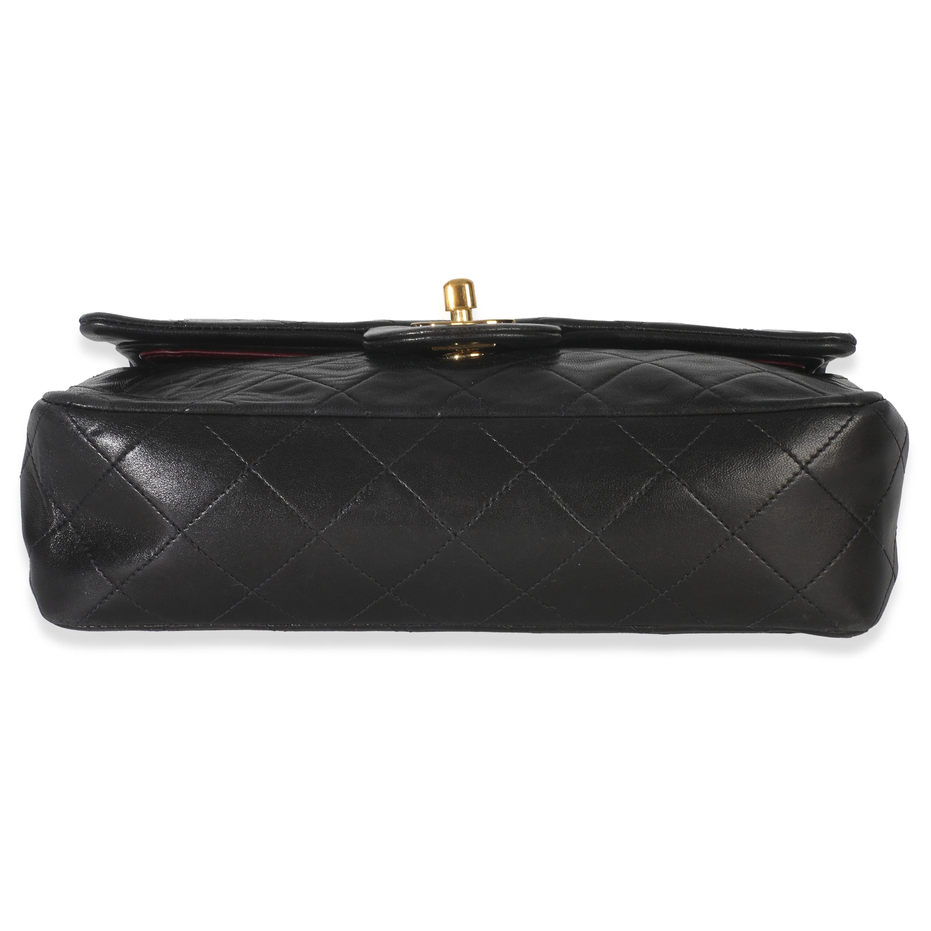 24k Vintage Black Quilted Medium Classic Double Flap Bag - Image 5