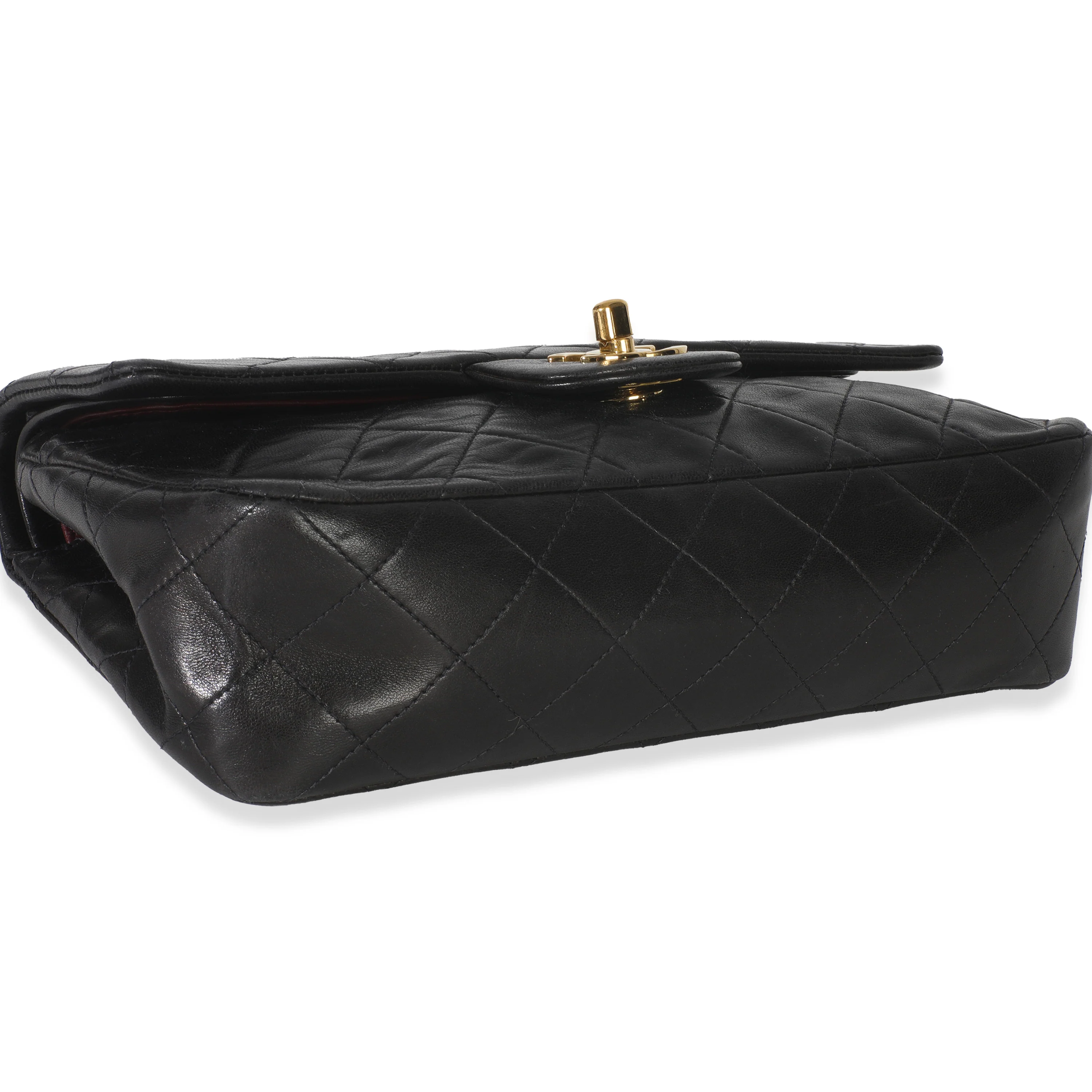 24k Vintage Black Quilted Medium Classic Double Flap Bag - Image 6