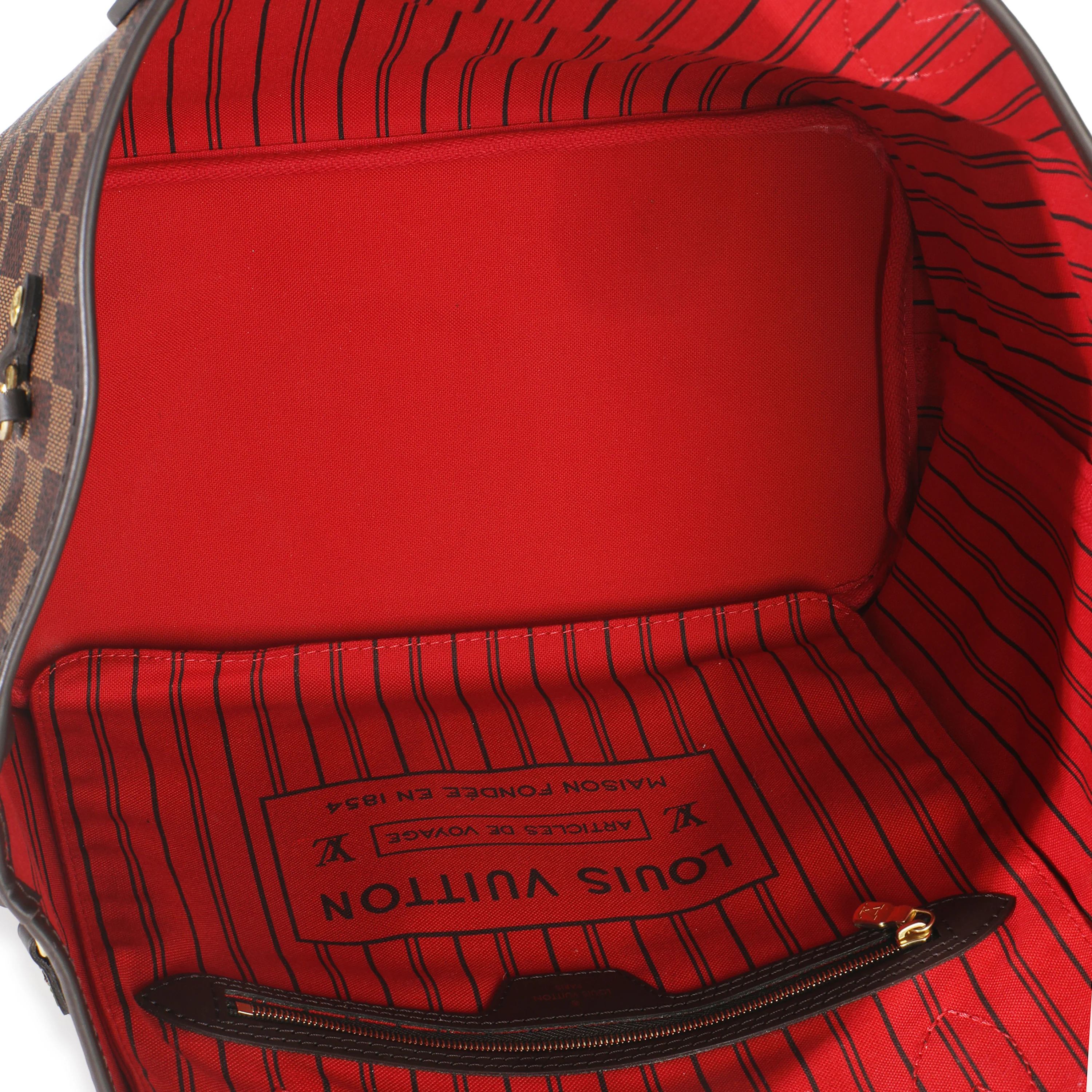 Cherry Damier Ebene Canvas Neverfull MM - Image 8