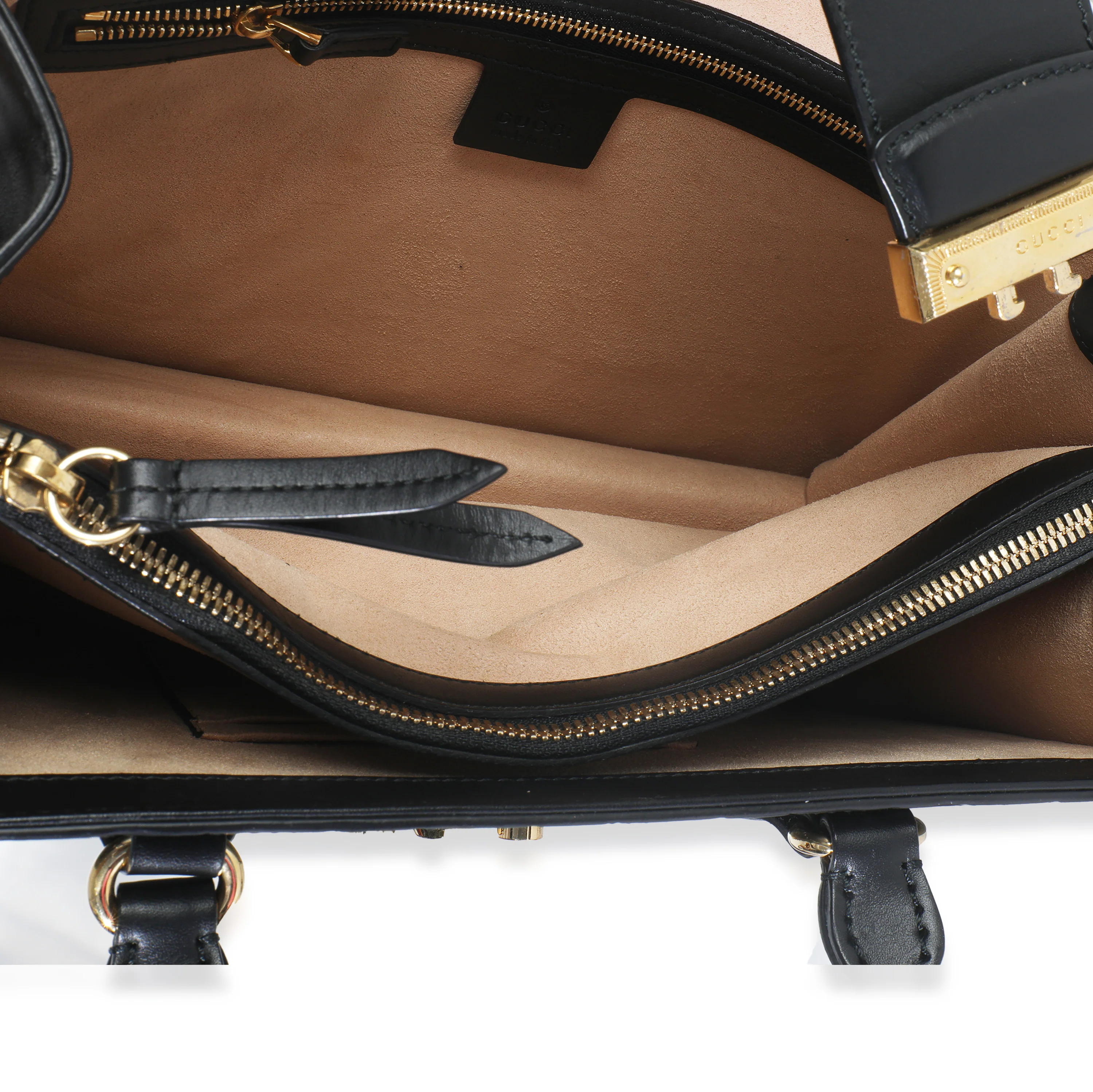 Black Guccissima Leather Medium Padlock Convertible Tote - Image 9