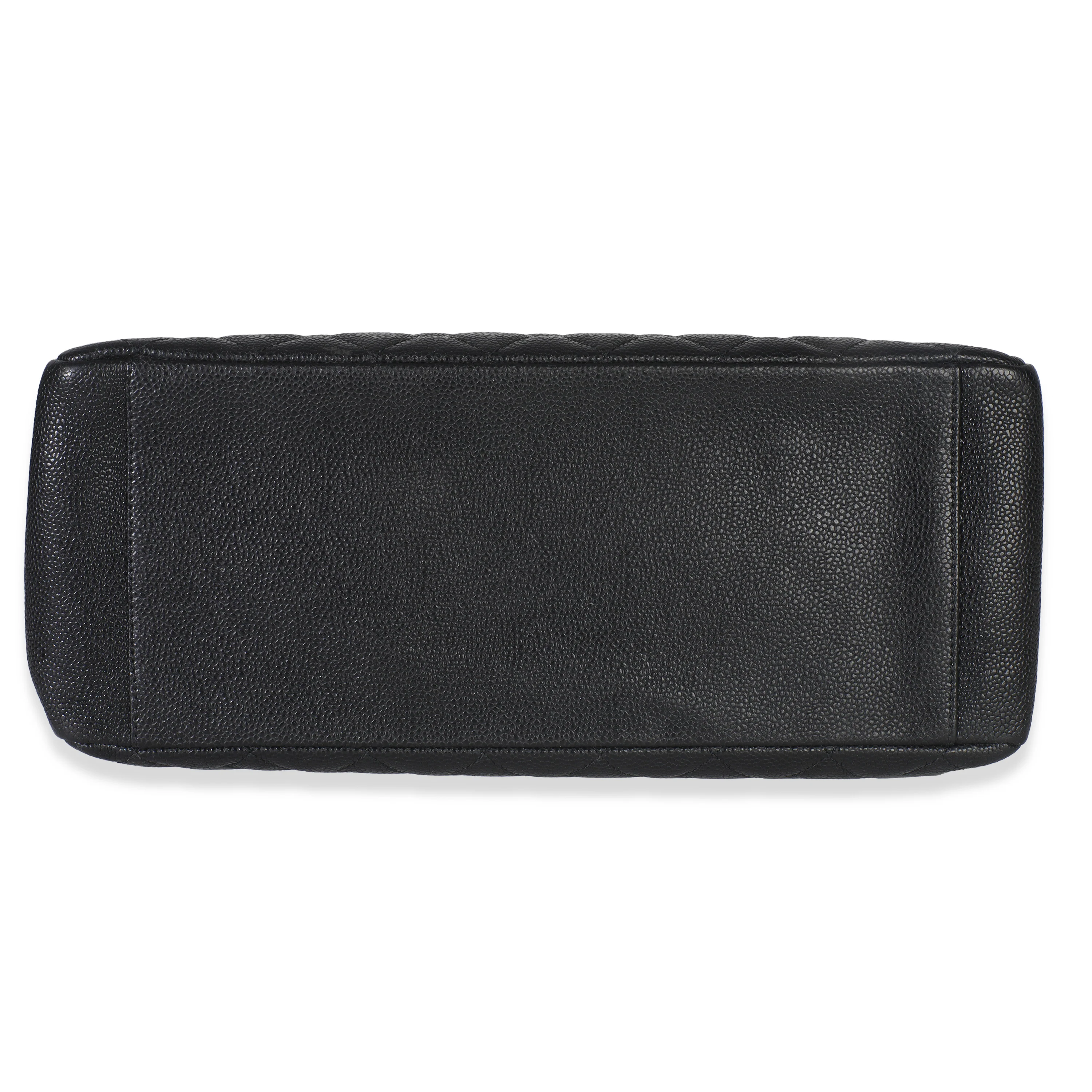 Black Quilted Caviar Grand Shopper Tote - Image 5