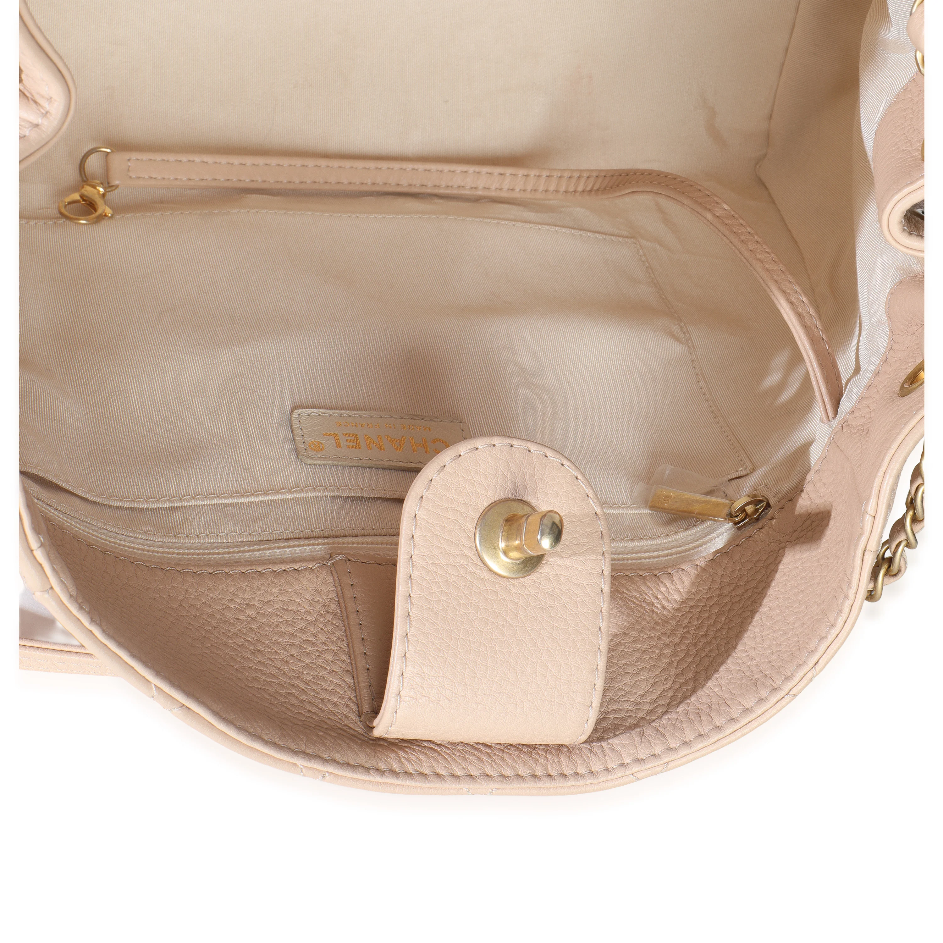 Beige Quilted Supple Calfskin Rock Shopping Tote - Image 8