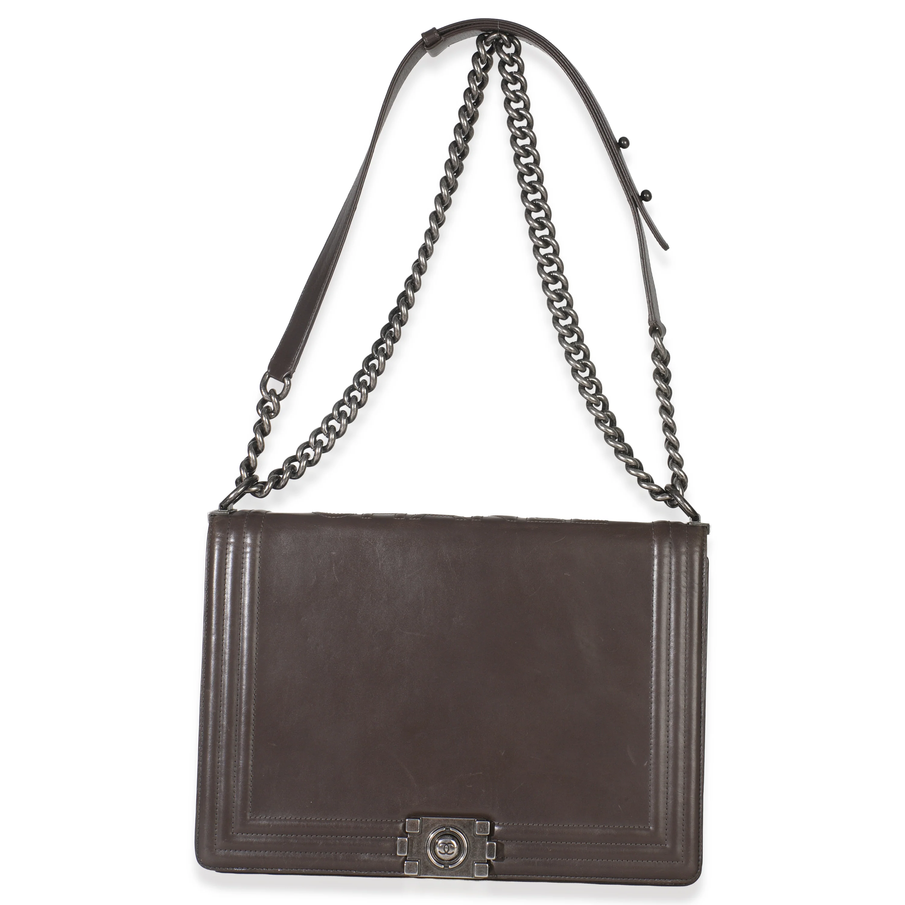 Dark Grey Smooth Calfskin XL Reverso Boy Bag - Image 8