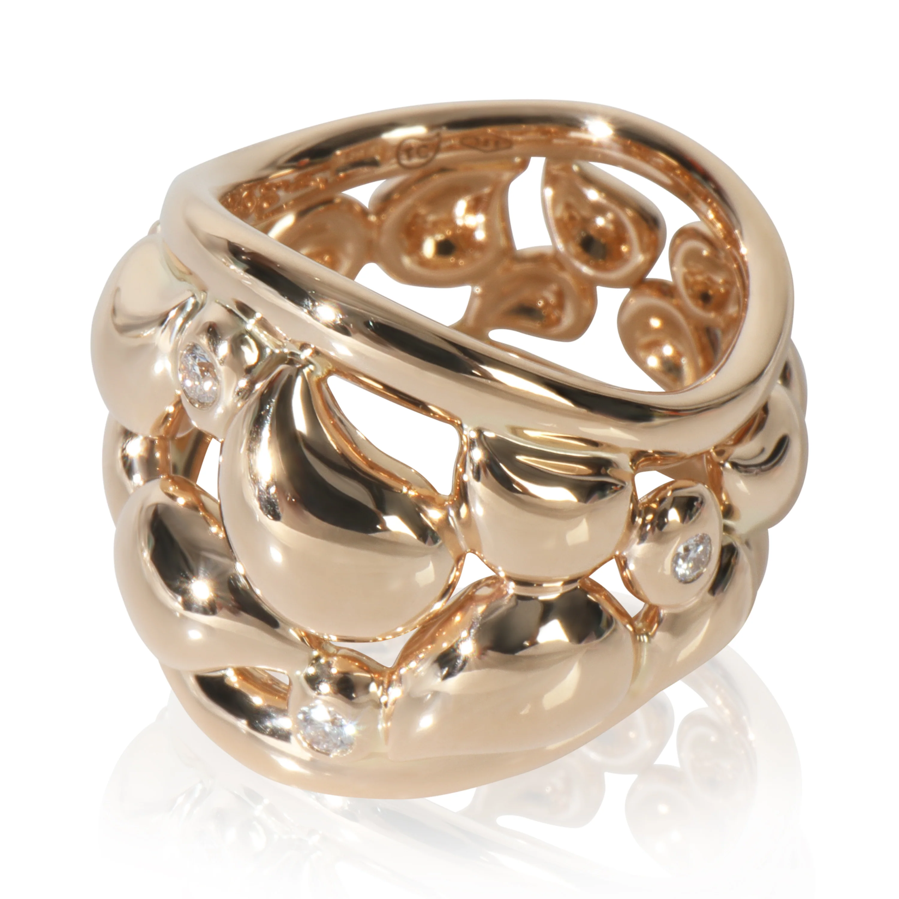 Yellow Gold Diamond Paveline Lace Ring - Image 2