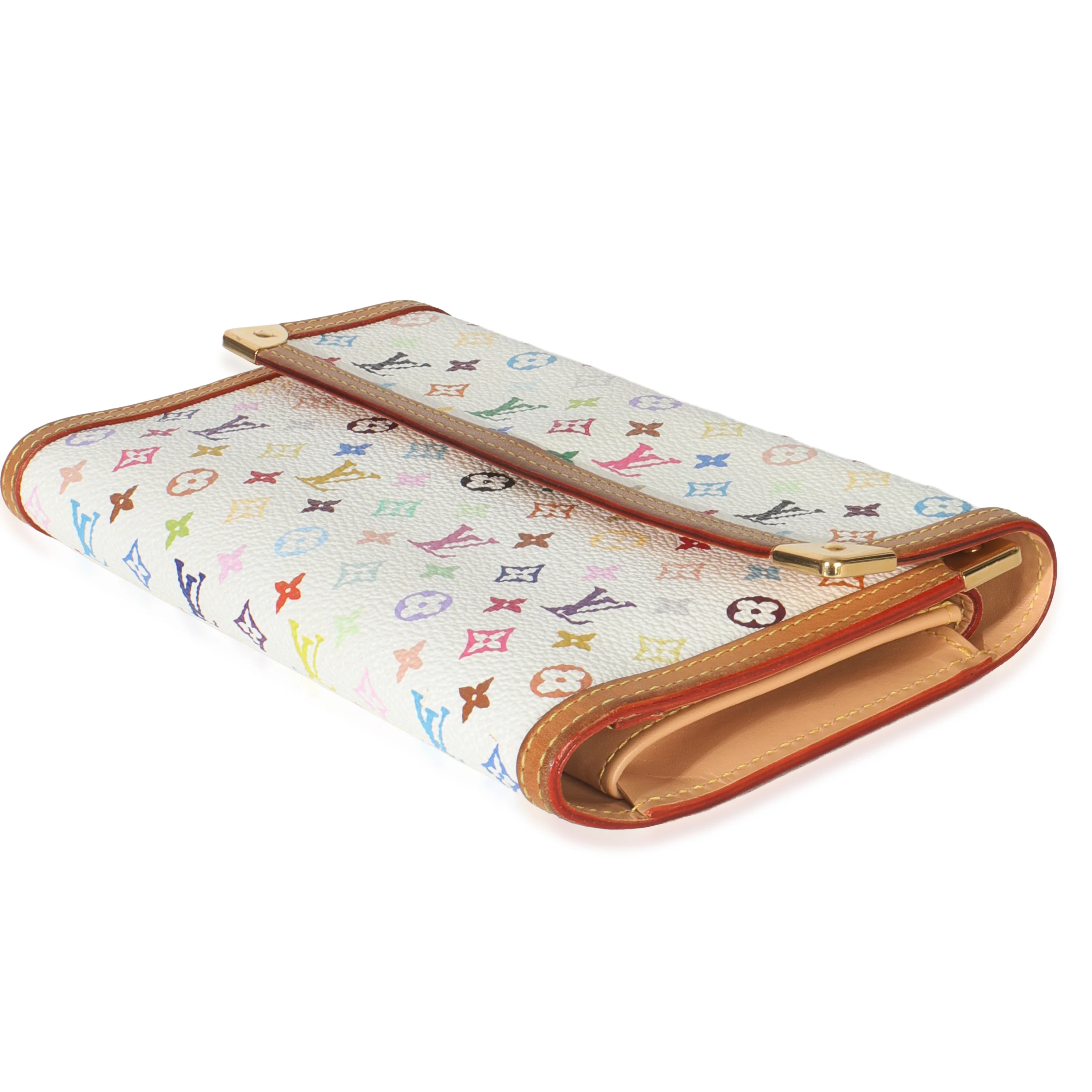 White Multicolor Canvas International Wallet - Image 7