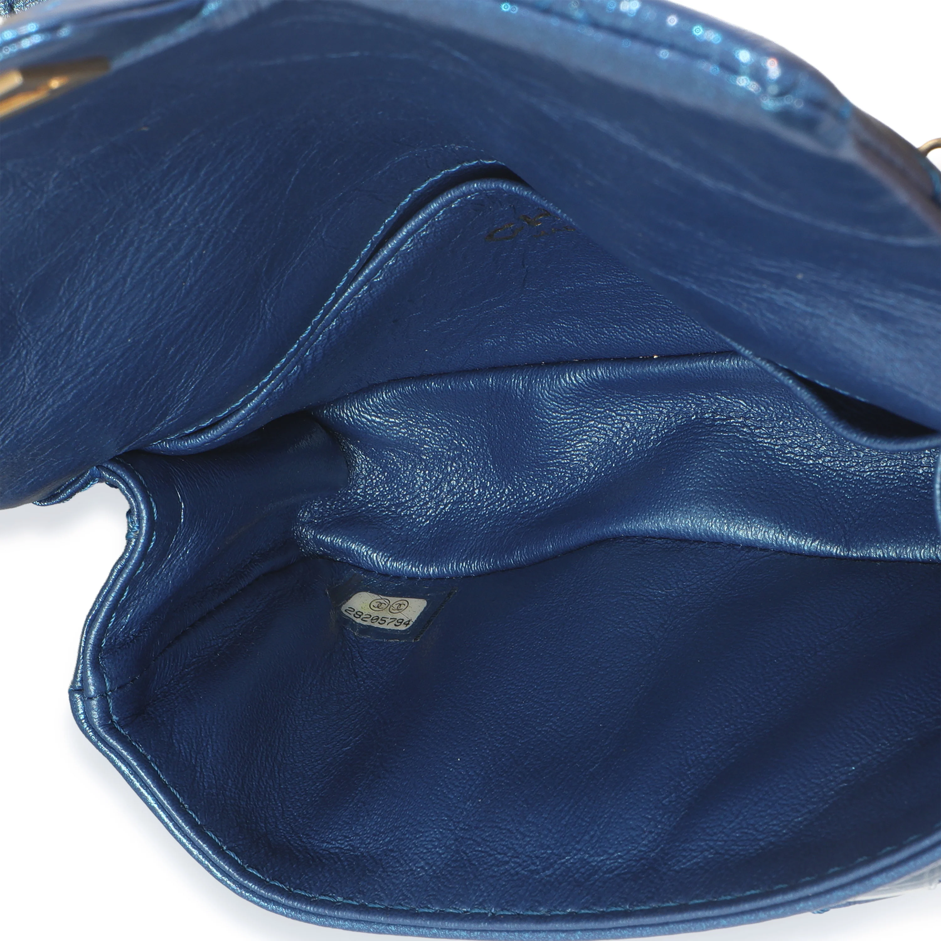 Blue Metallic Aged Quilted Calfskin 2.55 Reissue Flap Belt Bag - Image 8