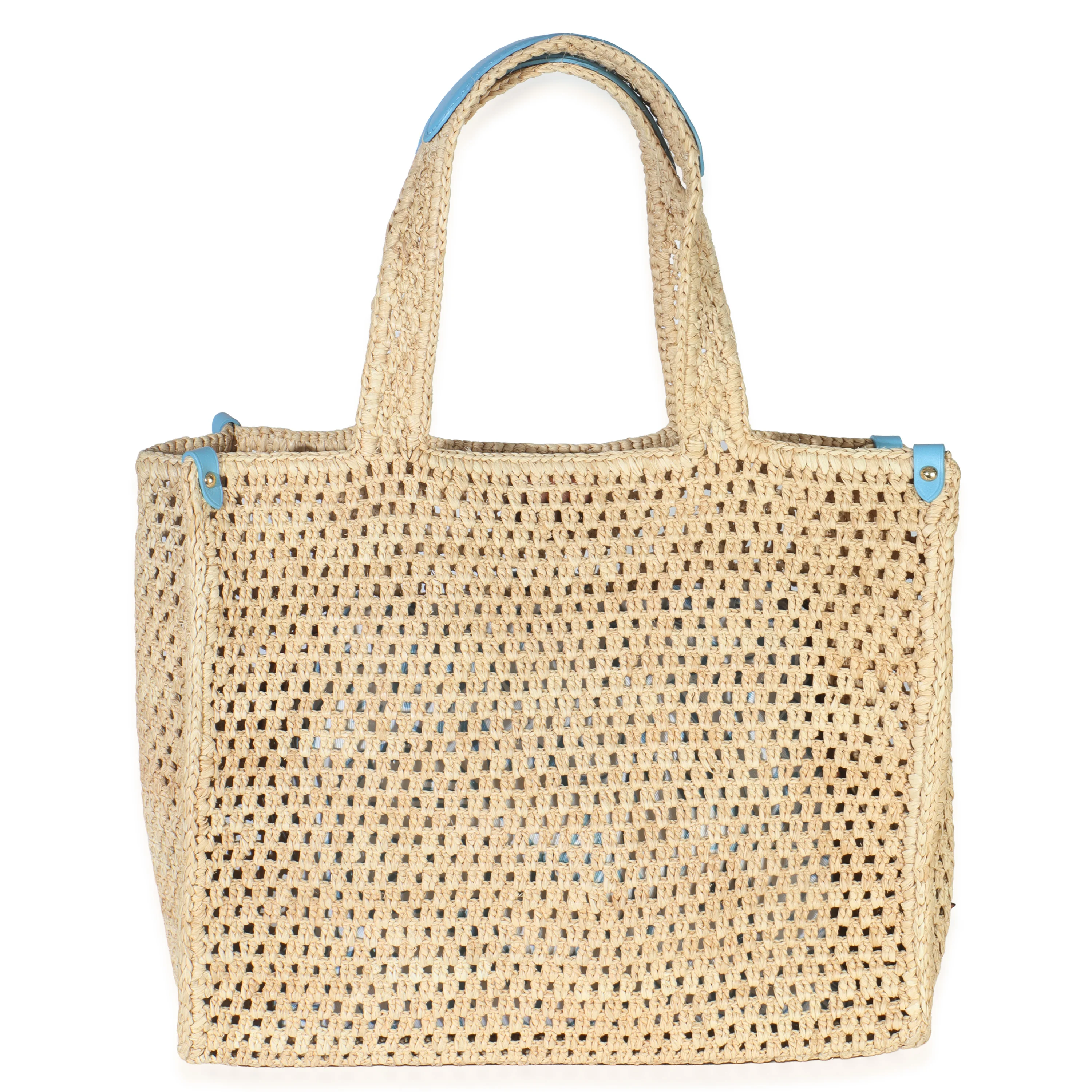 Natural Raffia Calfskin Portofino OnTheGo MM - Image 4