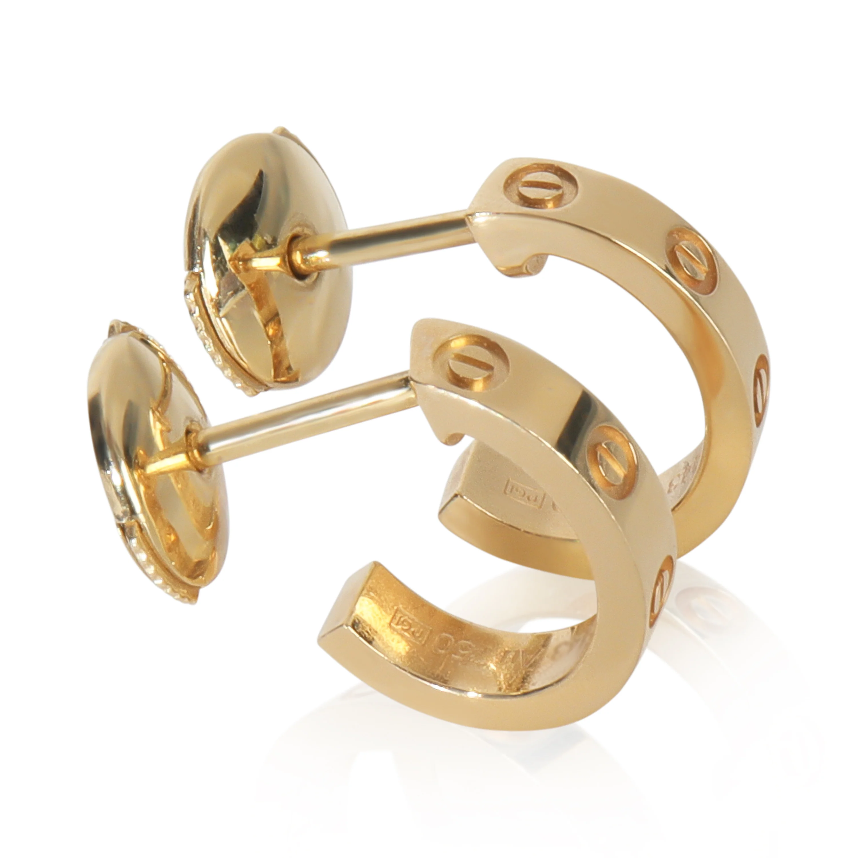 Yellow Gold  Small Model Love Hoop Earrings - Image 2