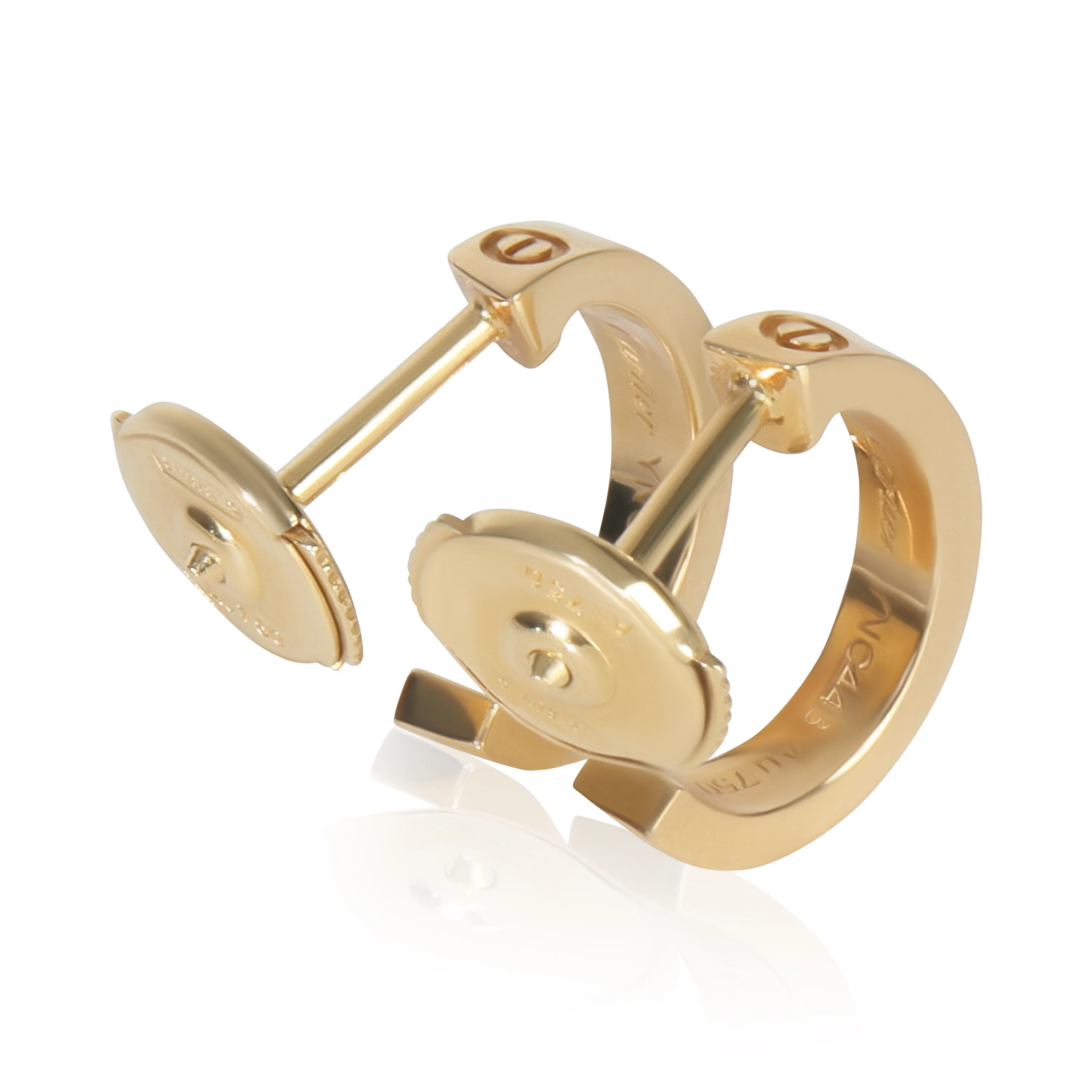 Yellow Gold  Small Model Love Hoop Earrings - Image 3