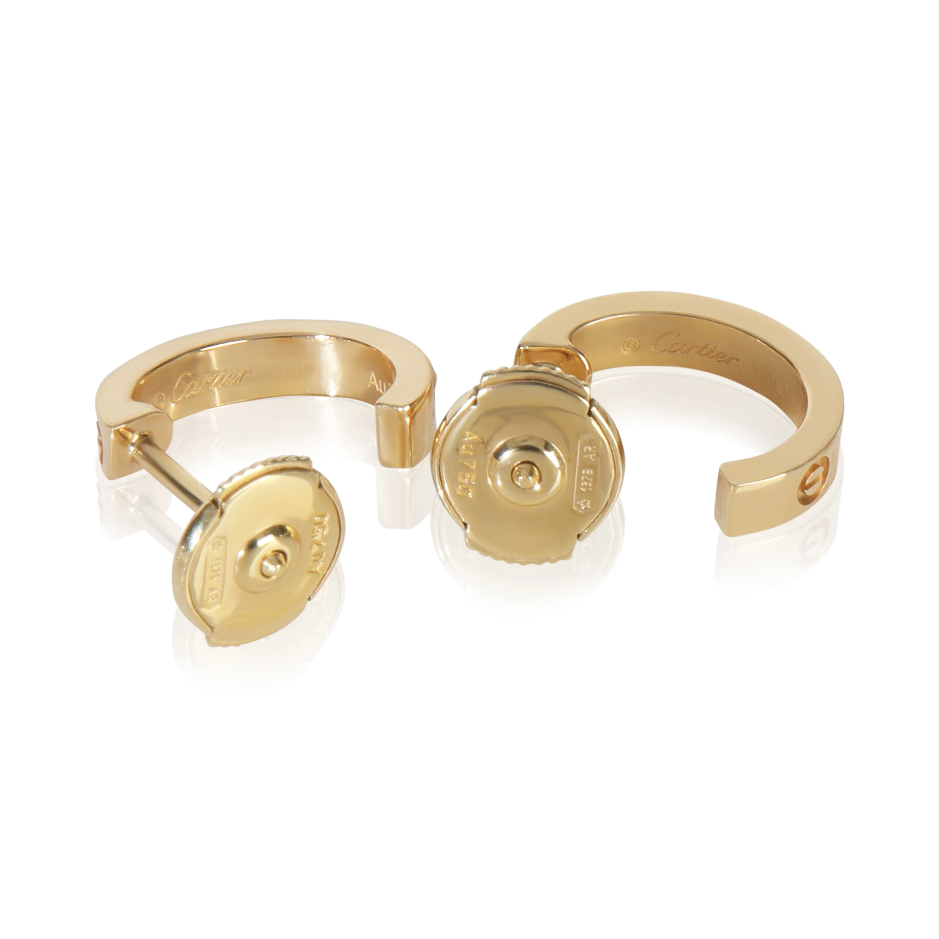 Yellow Gold  Small Model Love Hoop Earrings - Image 6