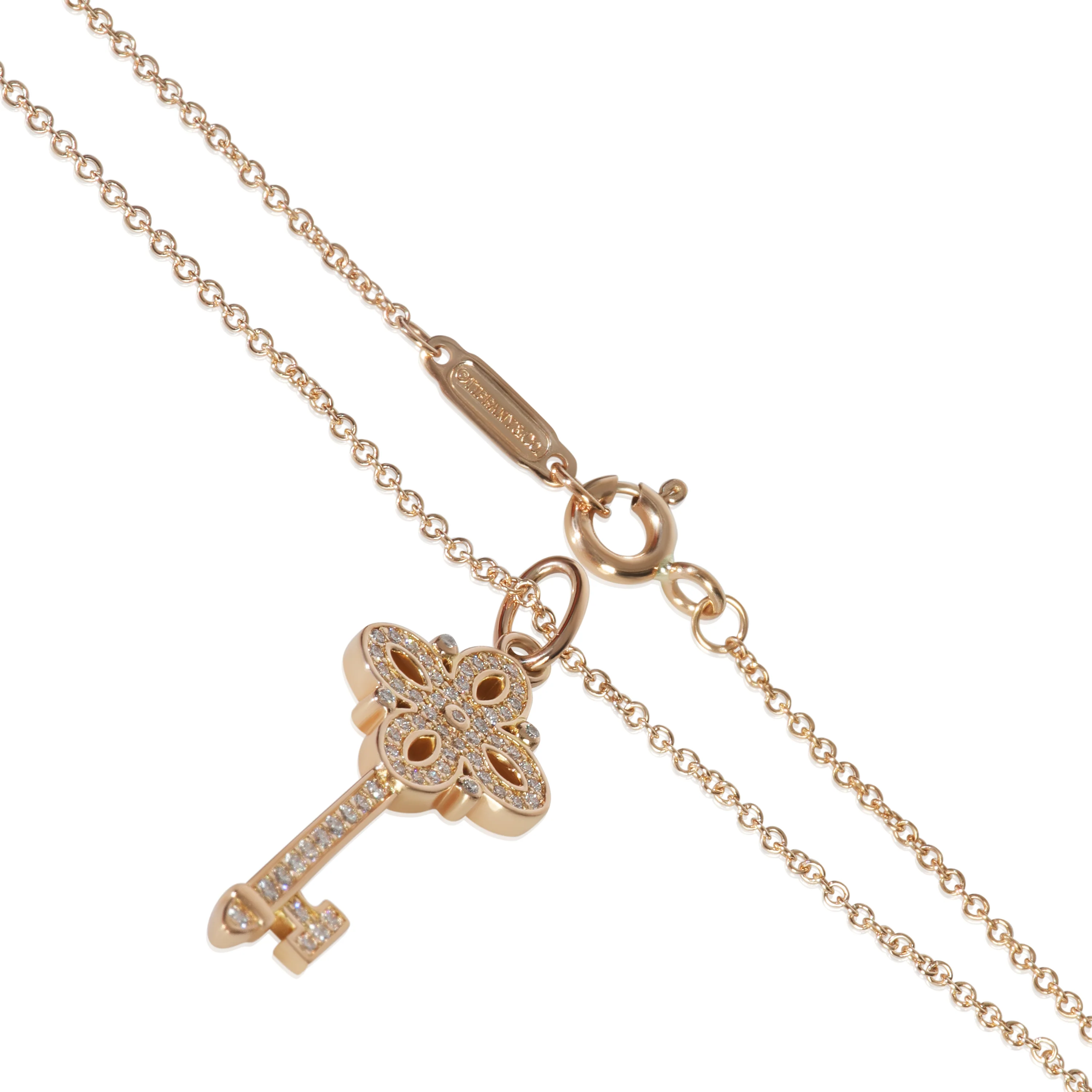 Rose Gold Diamond Mini Victoria Key Pendant - Image 2