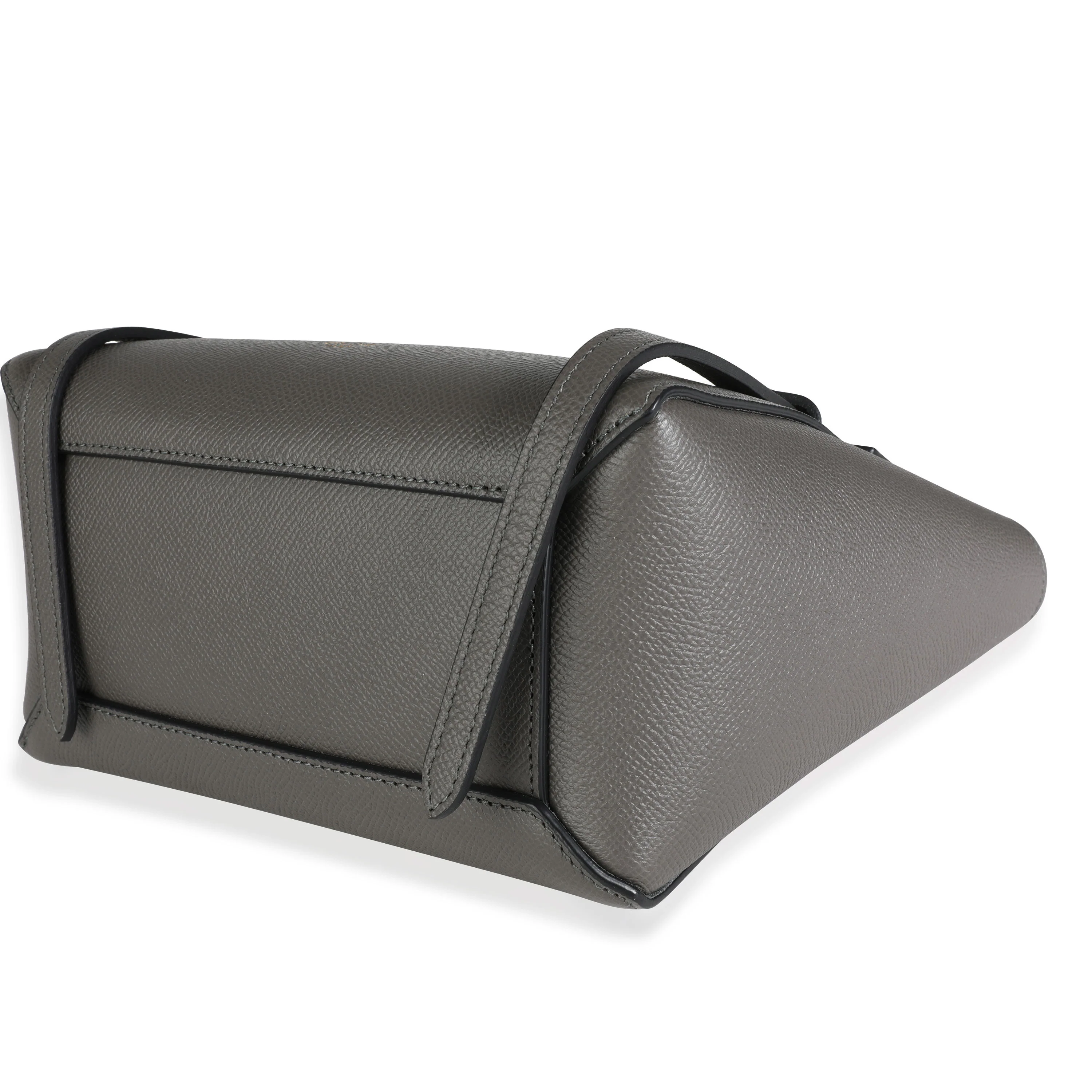 Grey Grained Calfskin Nano Belt Bag - Image 5