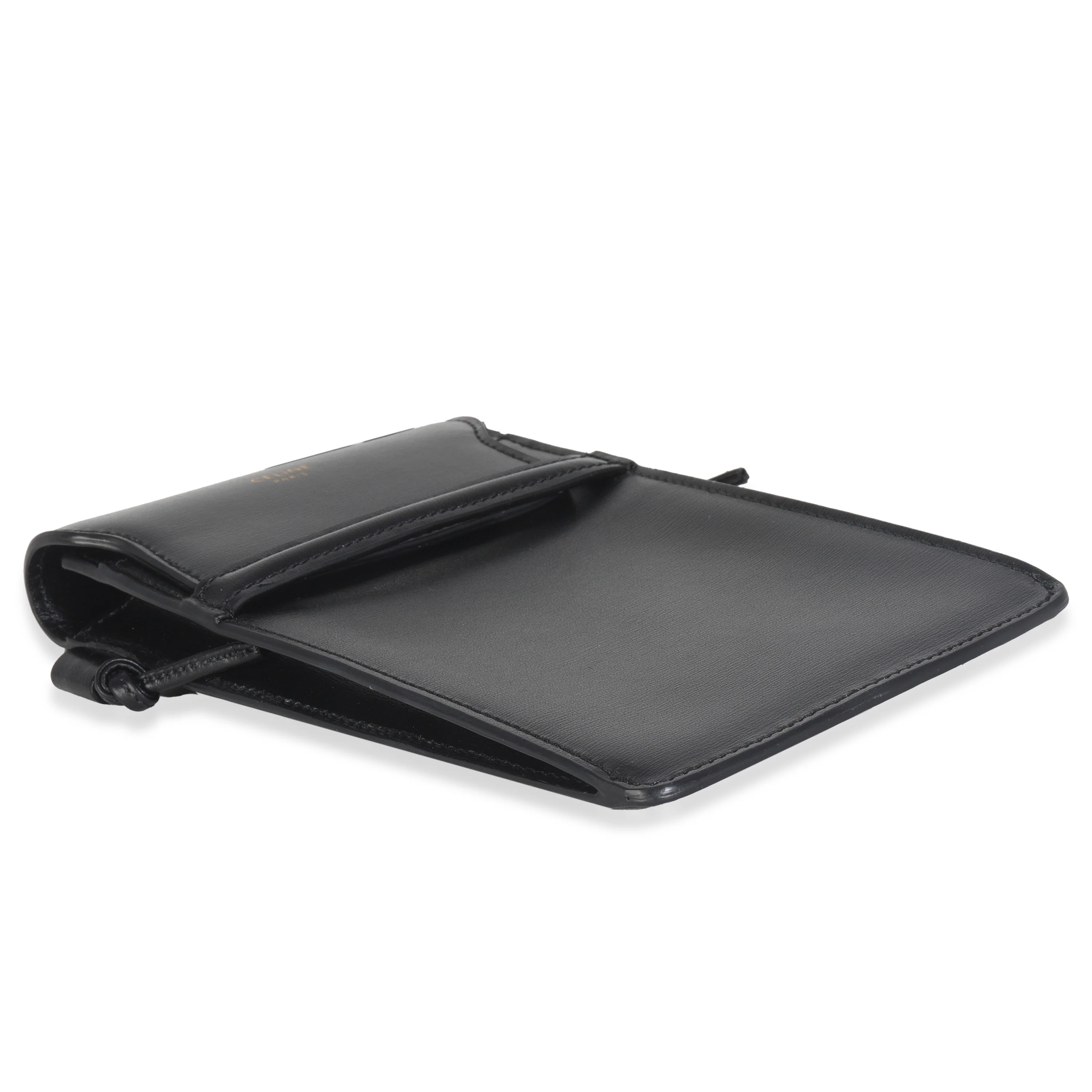Black Smooth Calfskin Flap Phone Pouch - Image 5