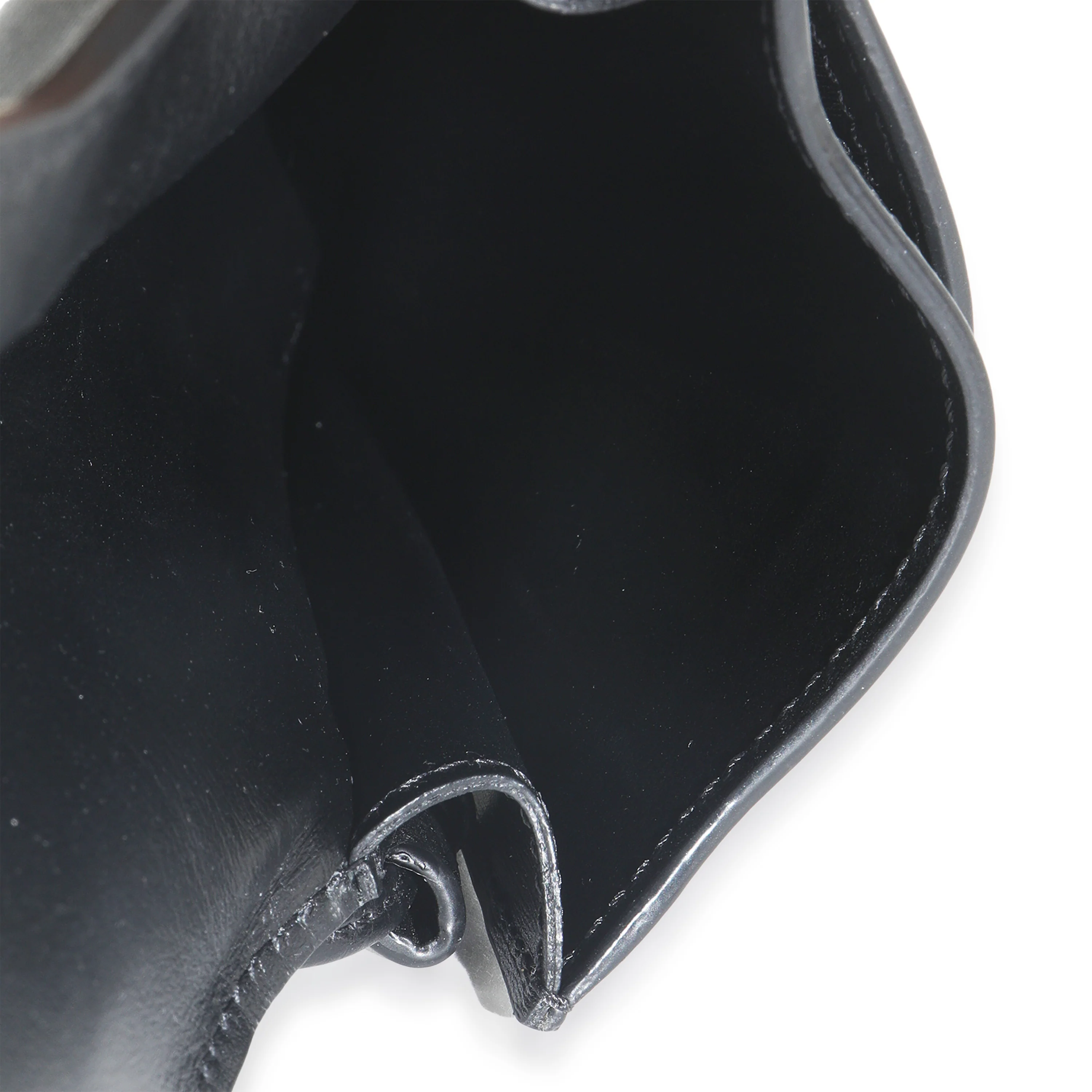 Black Smooth Calfskin Flap Phone Pouch - Image 6