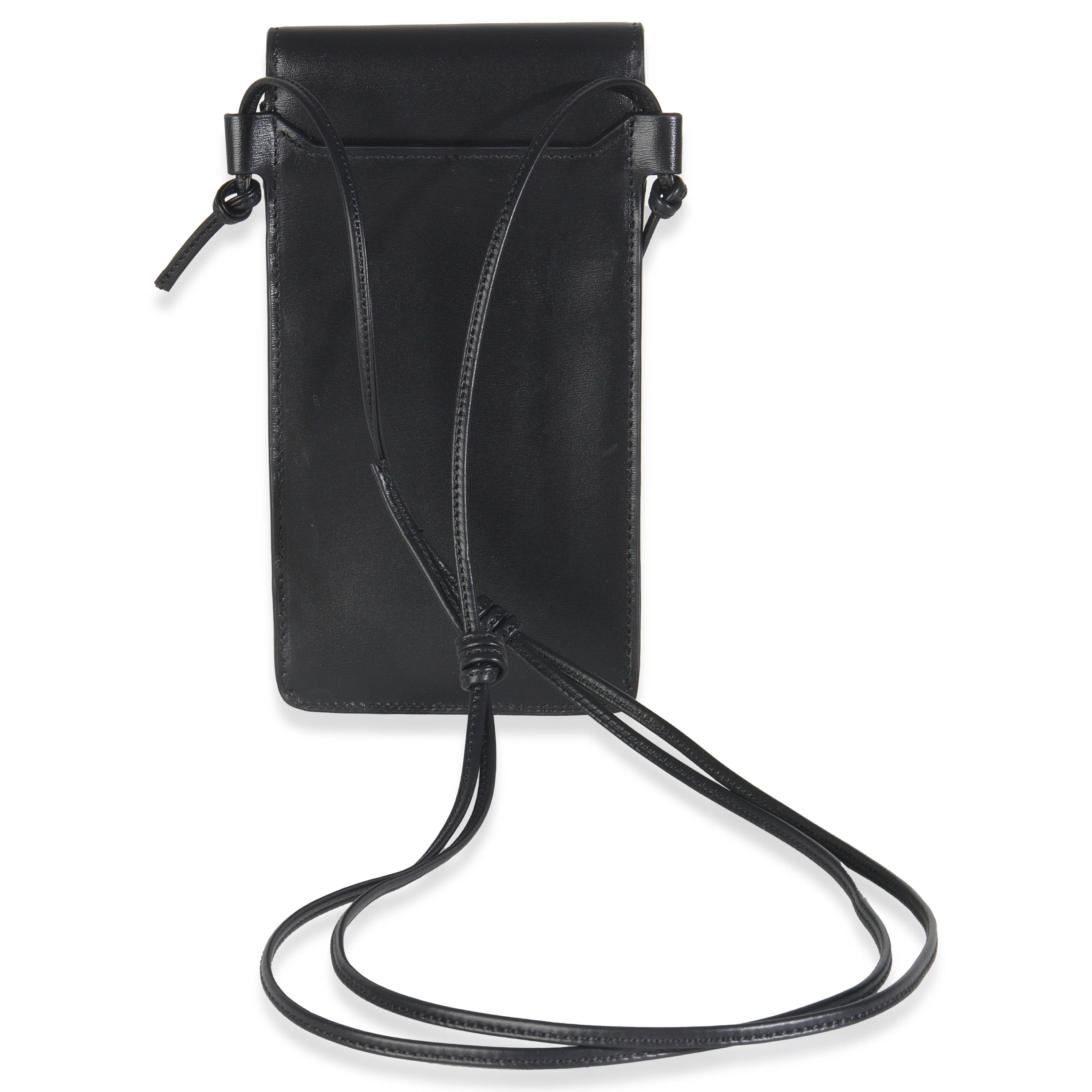 Black Smooth Calfskin Flap Phone Pouch - Image 7