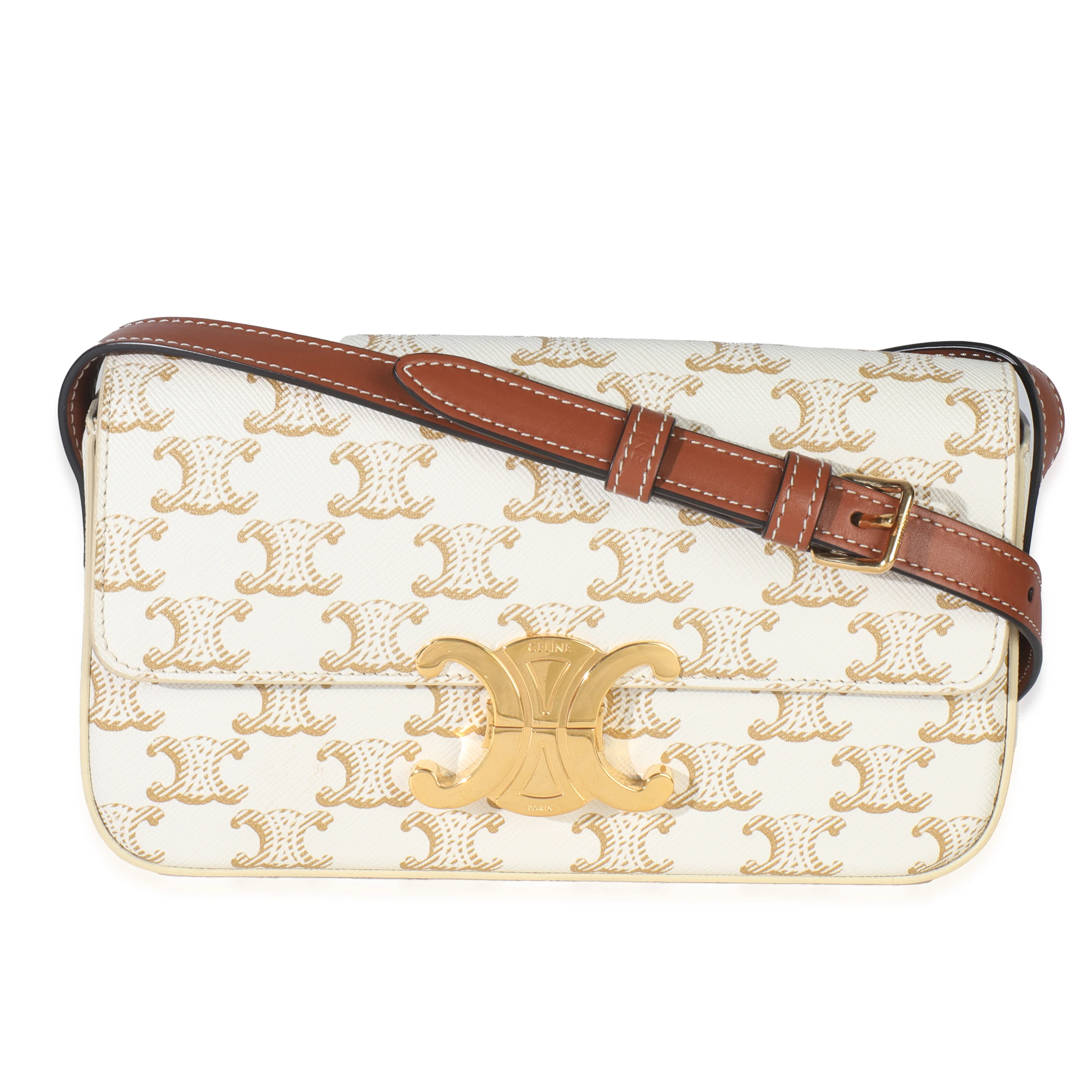White Triomphe Canvas Claude Bag