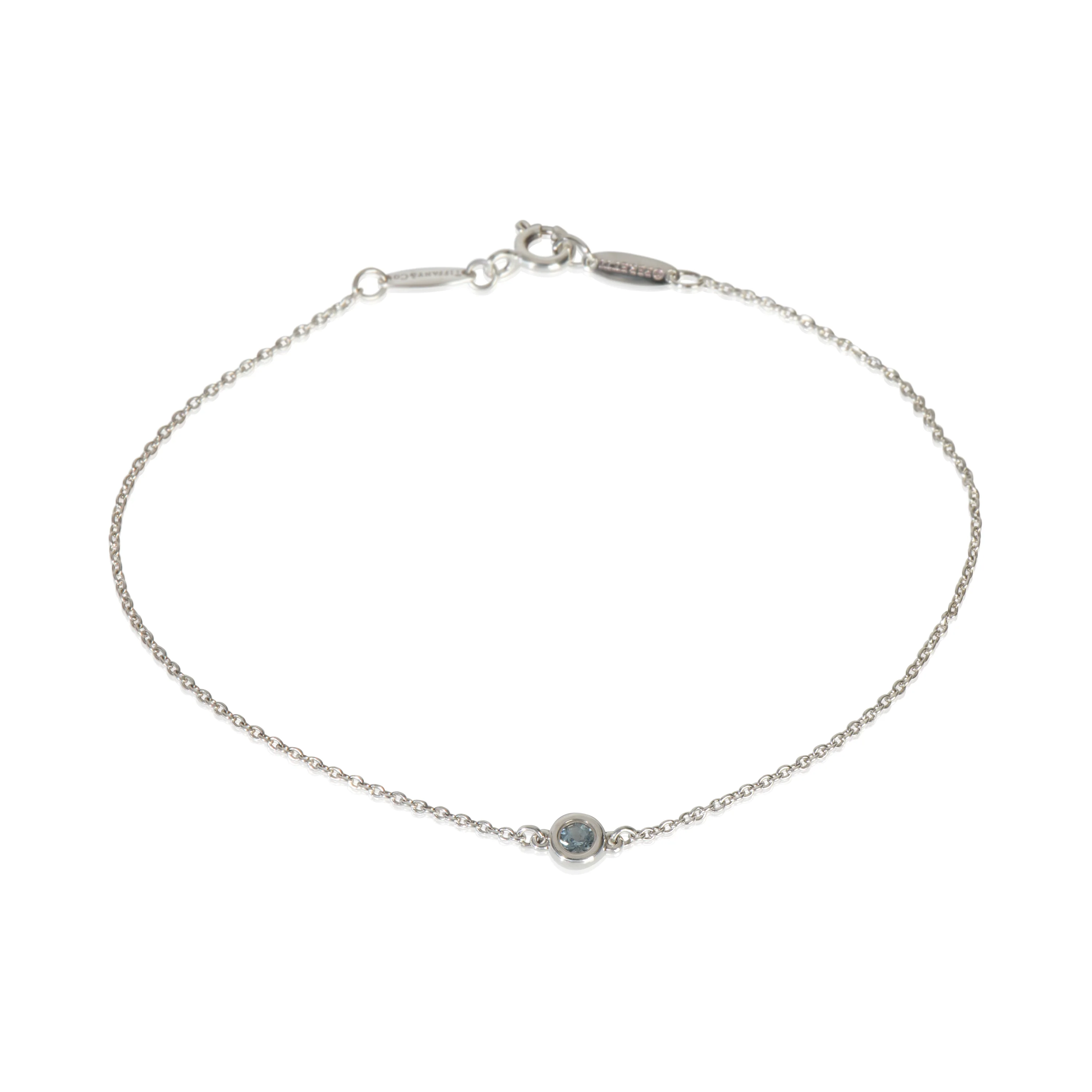 Sterling Silver Aquamarine Elsa Peretti Color By The Yard Bracelet