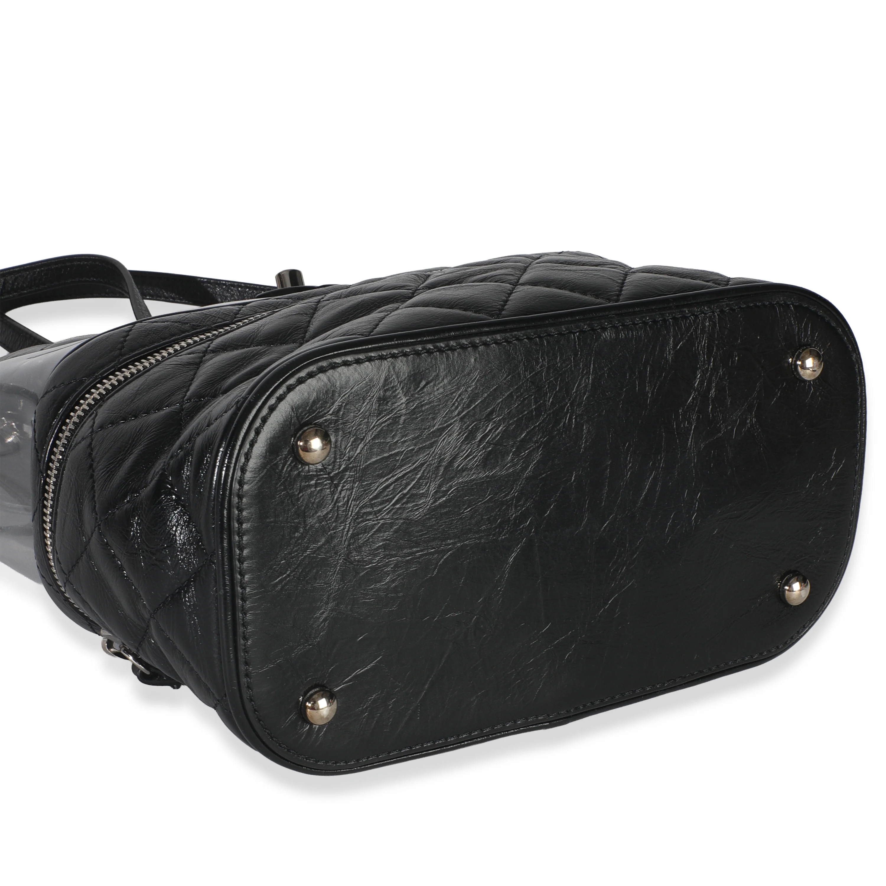 Black Crumpled Calfskin PVC Mini Backpack - Image 8
