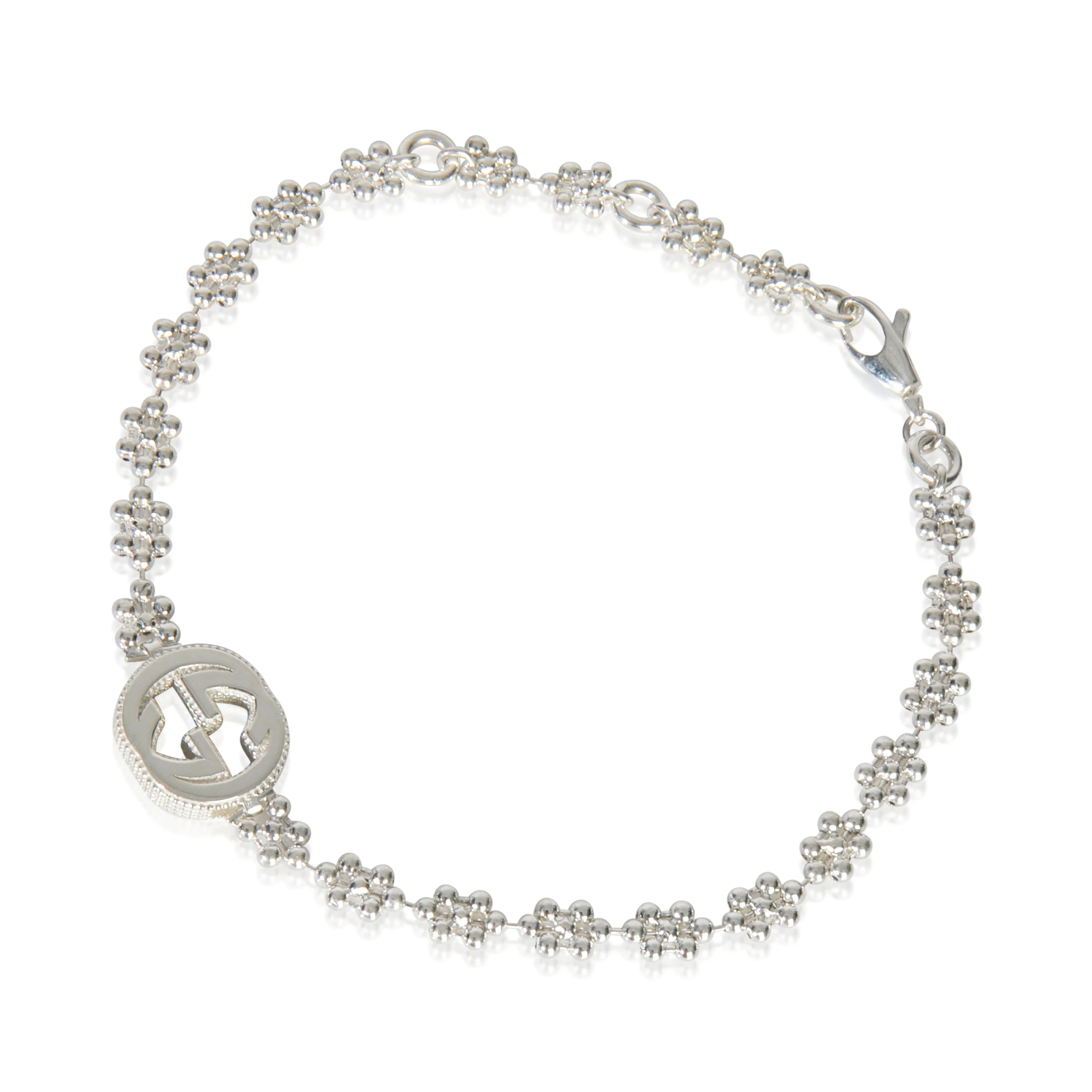 Sterling Silver  Small Interlocking G Cluster Bracelet - Image 2