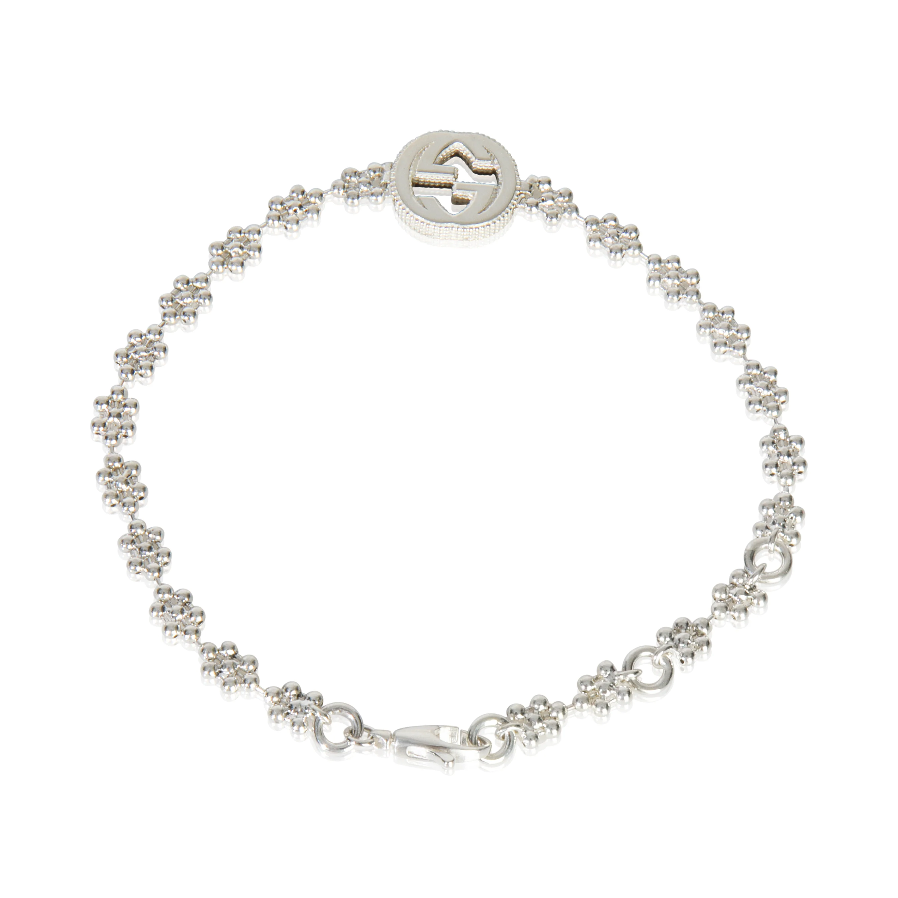 Sterling Silver  Small Interlocking G Cluster Bracelet - Image 3
