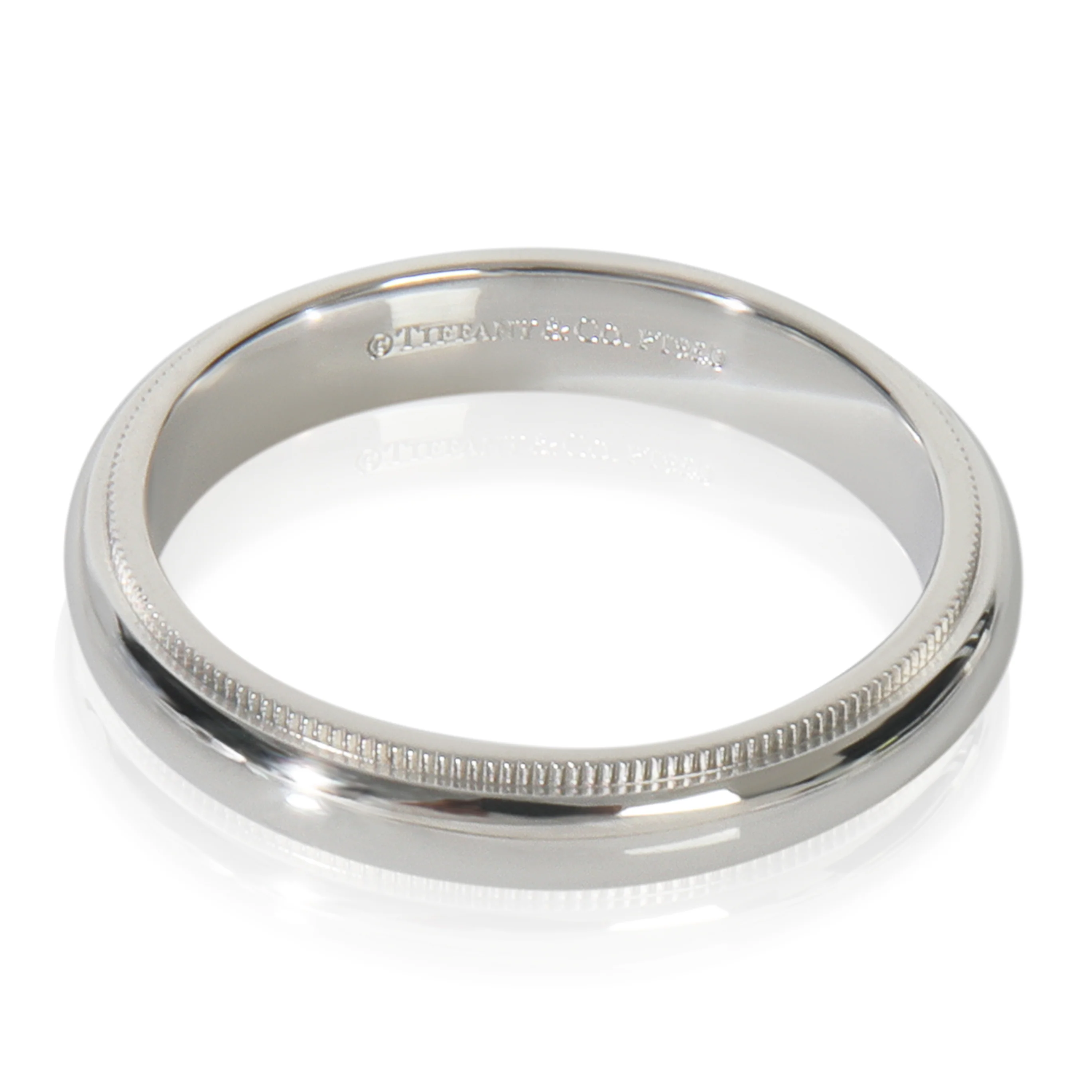 Platinum Tiffany Together 4mm Milgrain Band