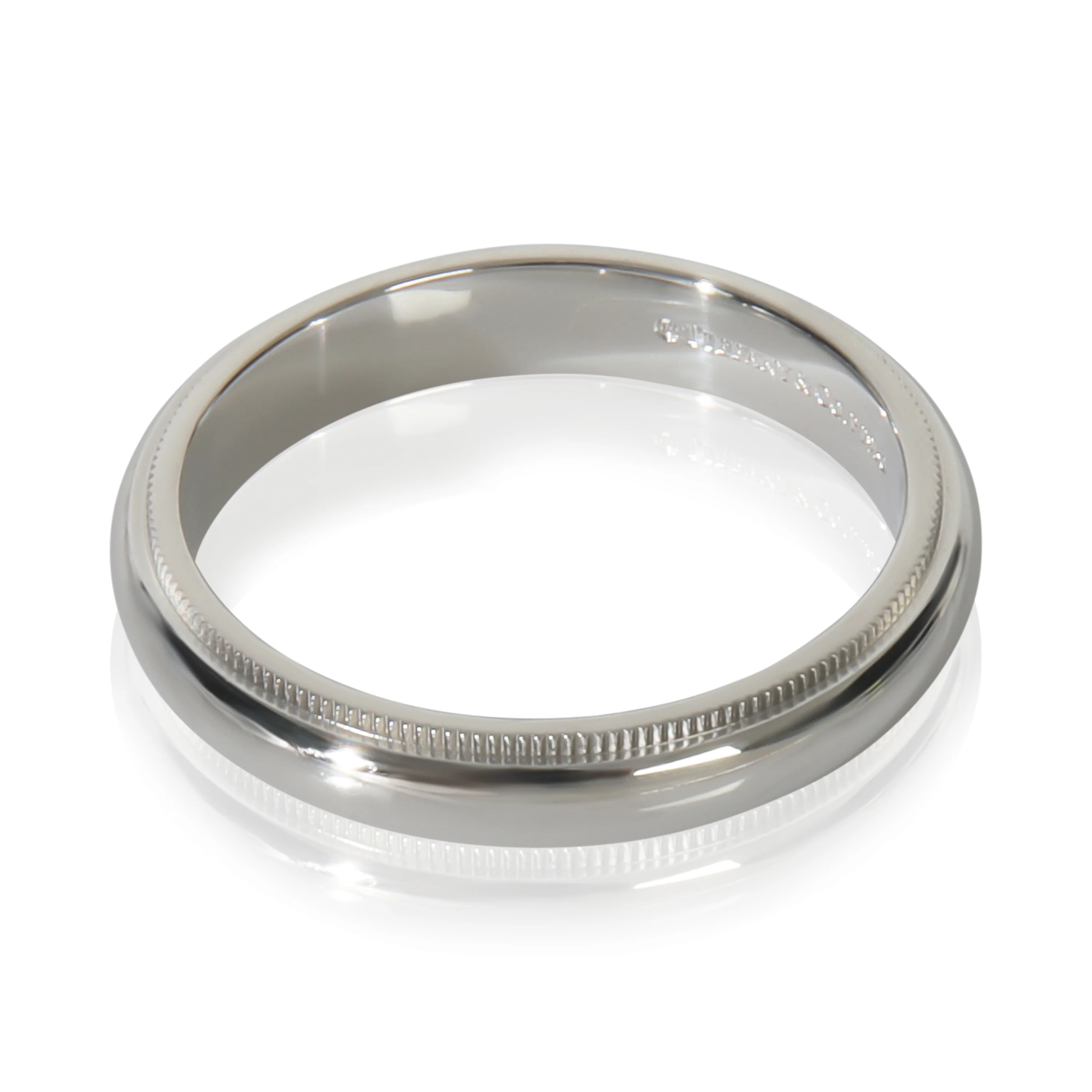 Platinum Tiffany Together 4mm Milgrain Band - Image 2