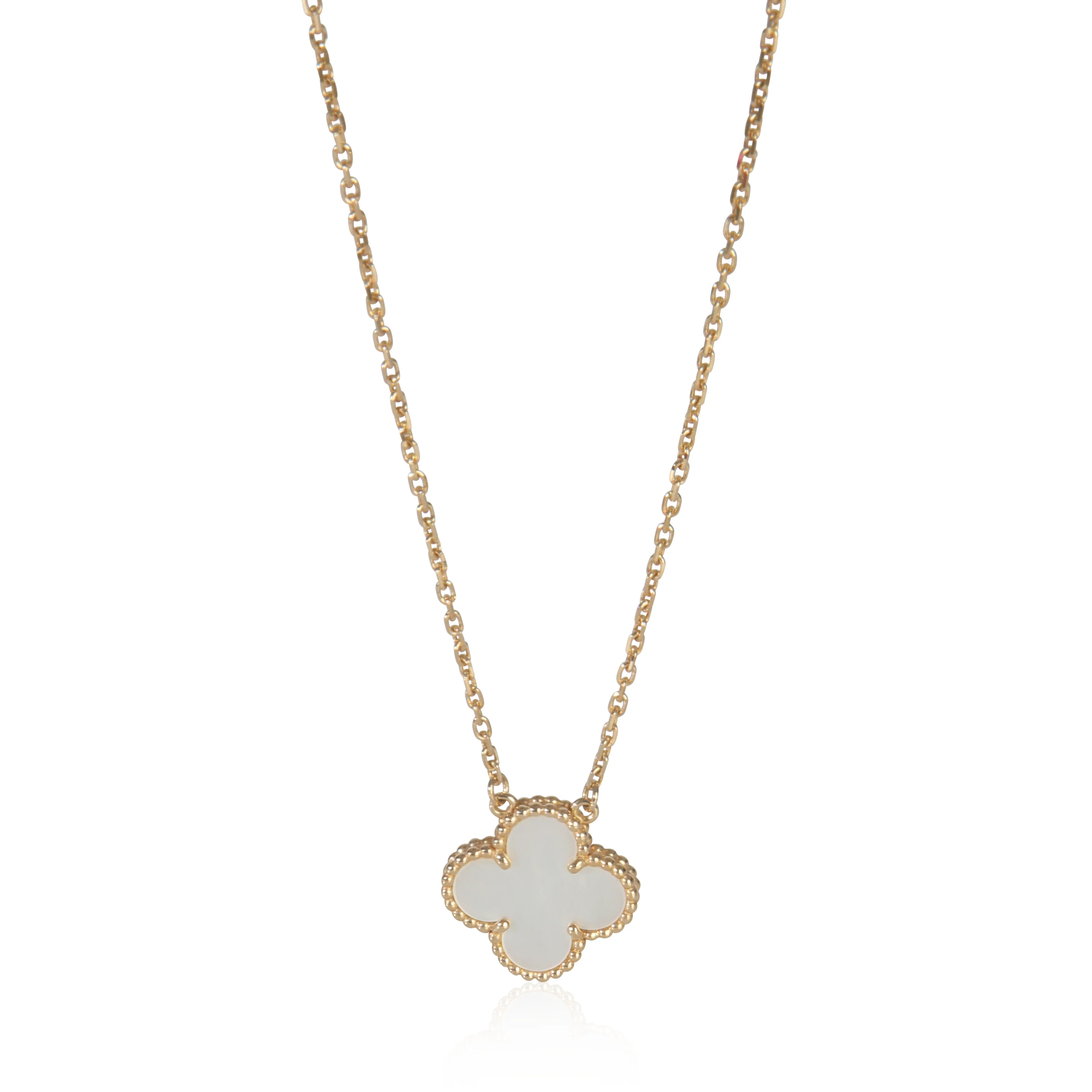 Yellow Gold Mother Of Pearl Vintage Alhambra Pendant