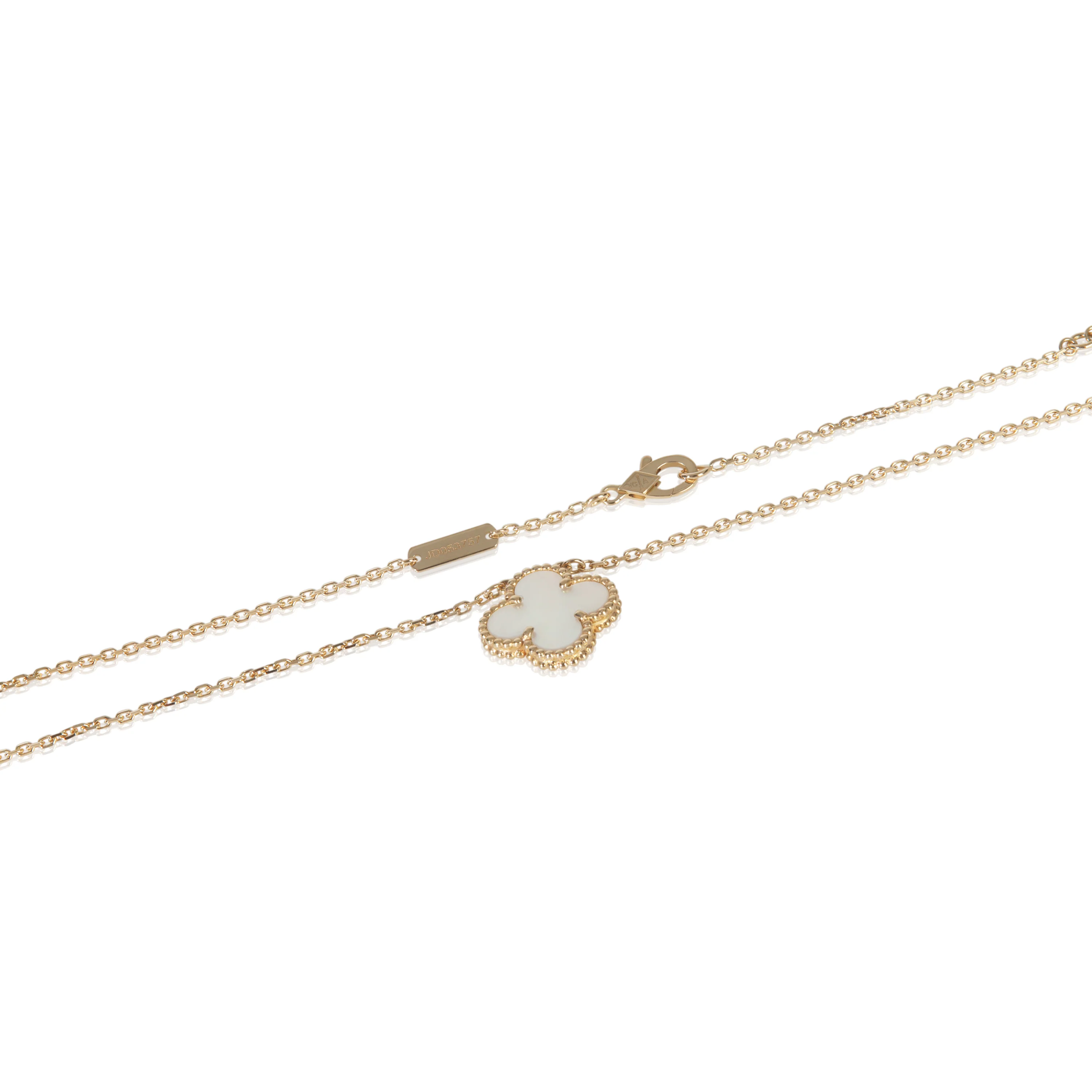 Yellow Gold Mother Of Pearl Vintage Alhambra Pendant - Image 3