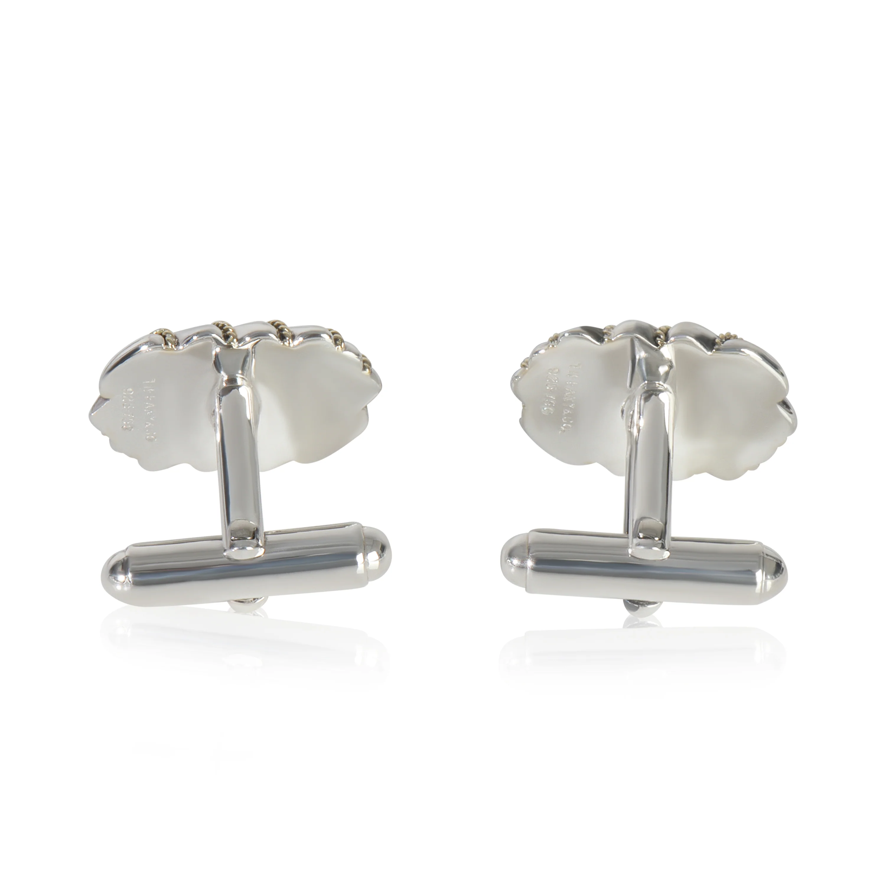 Yellow Gold & Sterling Silver  Vintage Cufflinks - Image 3