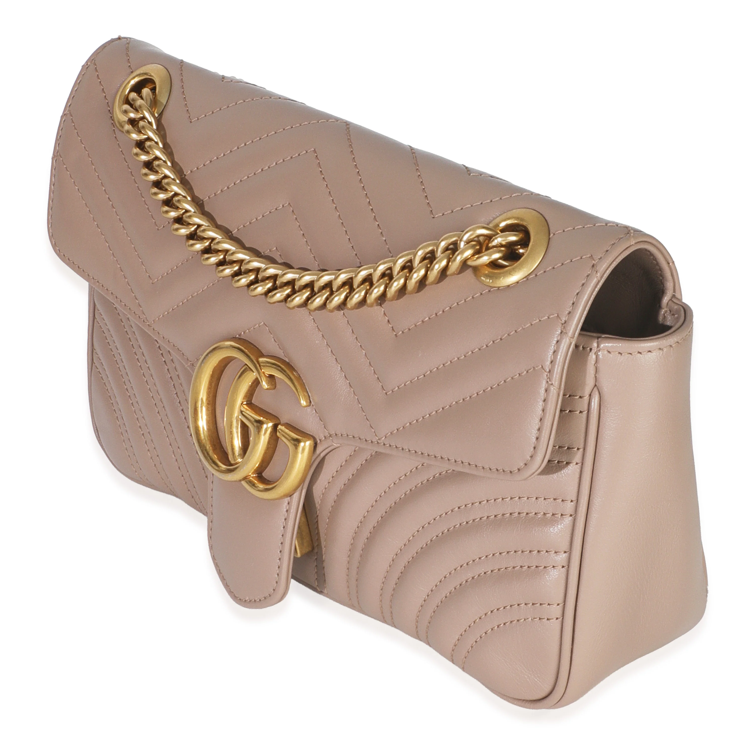 Porcelain Rose Calfskin Matelasse Medium GG Marmont Shoulder Bag - Image 2