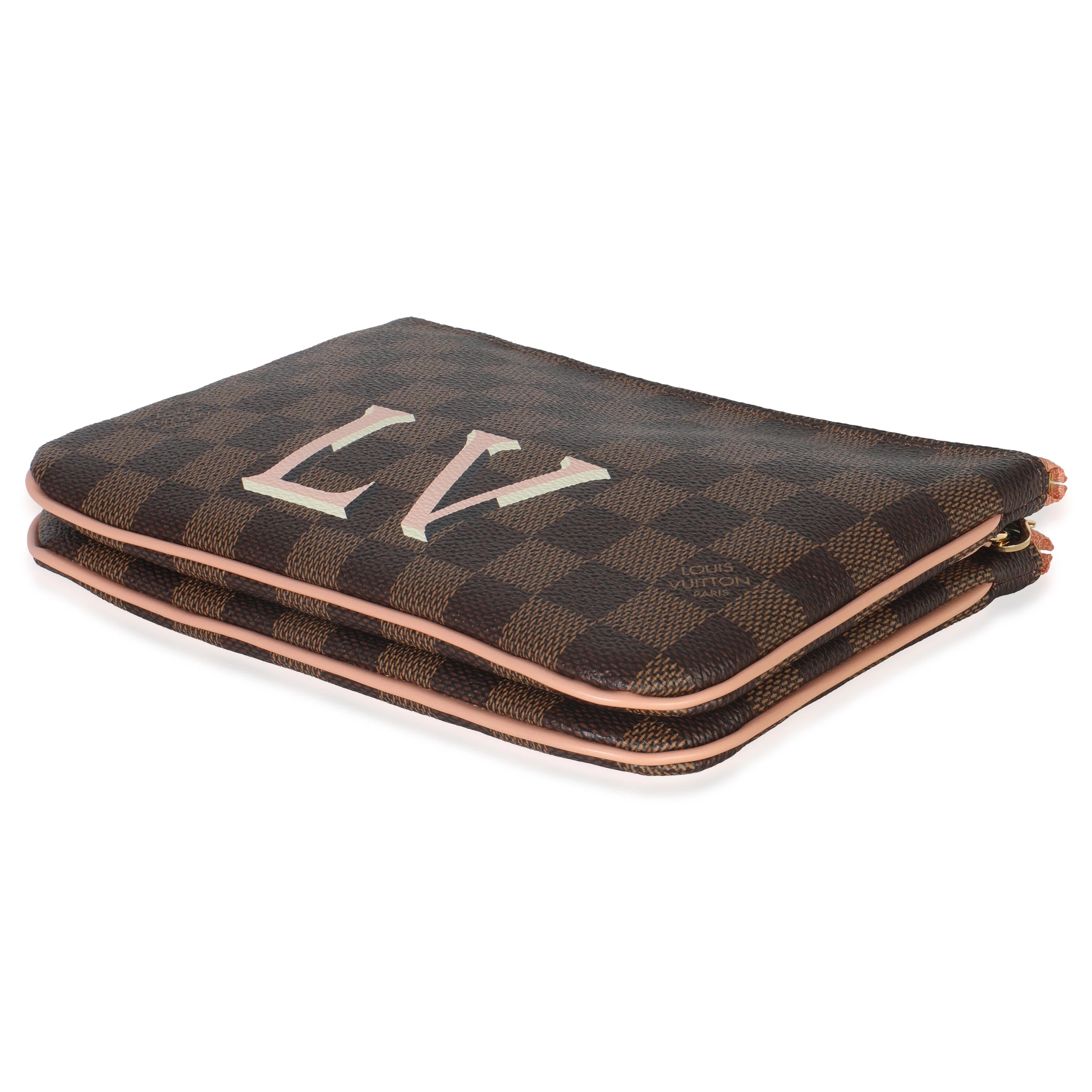 Damier Ebene Canvas Double Zip Pochette - Image 7