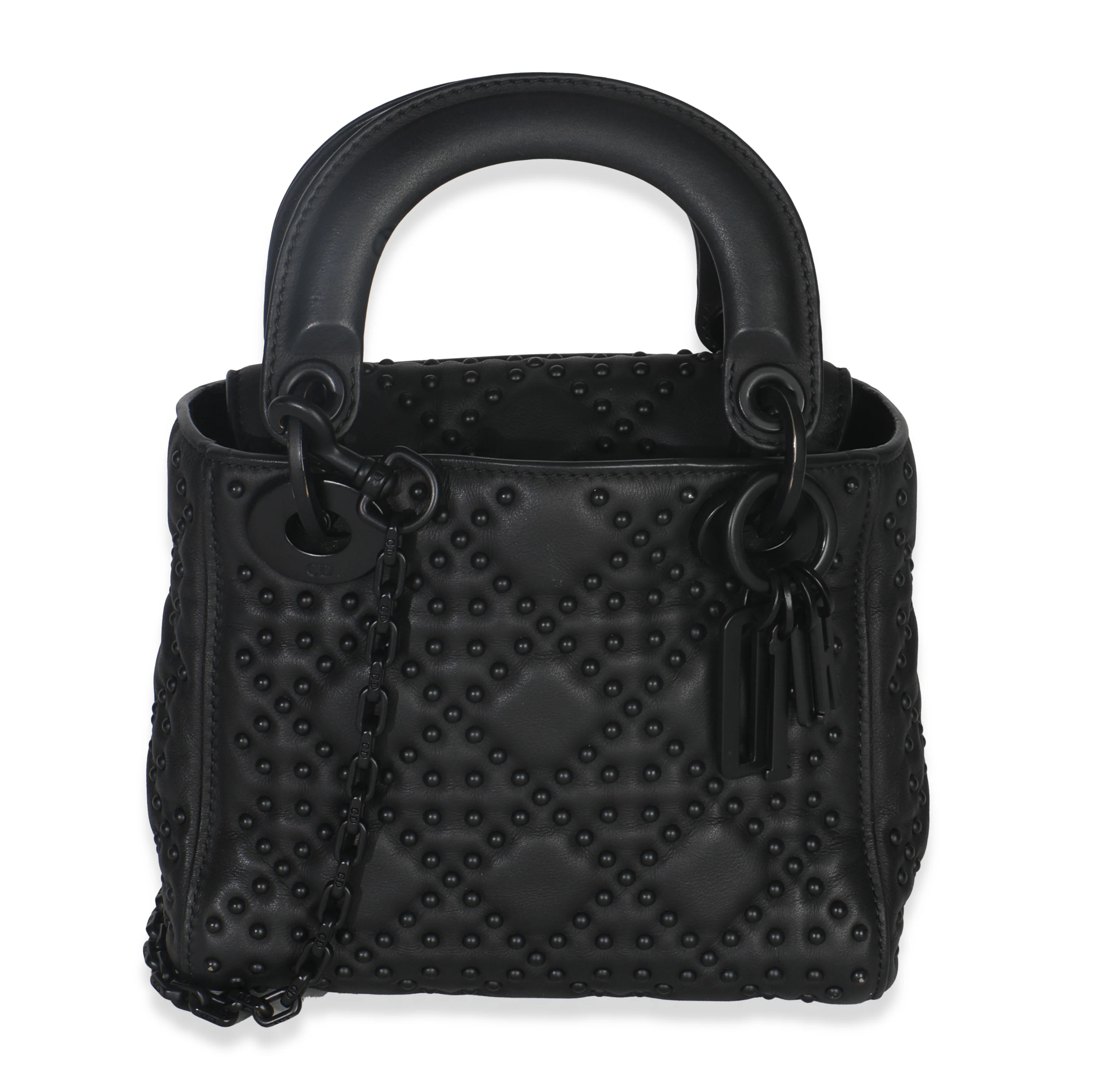 Black Ultra Matte Supple Cannage Calfskin Mini Lady Dior