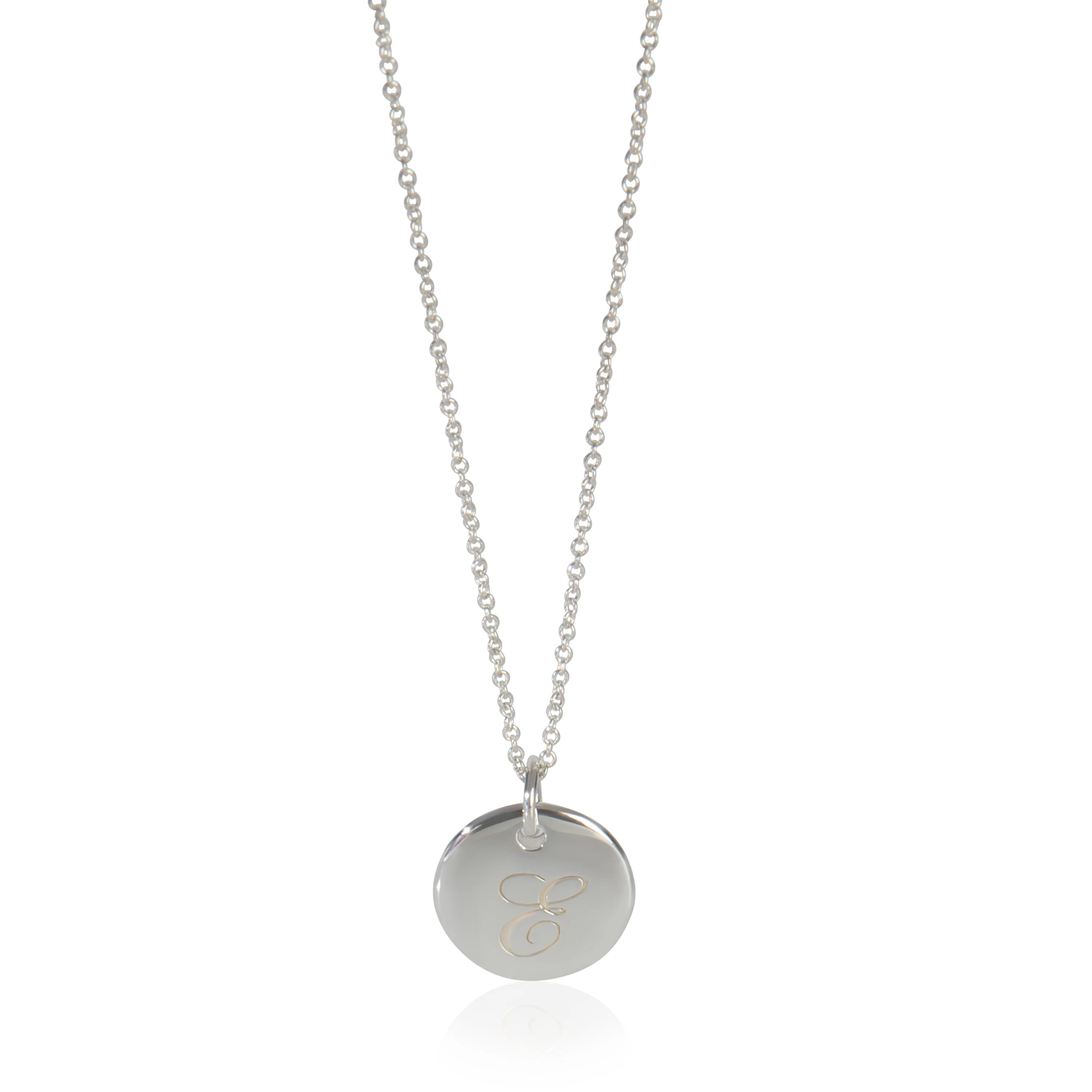 Sterling Silver Notes Initial E Pendant