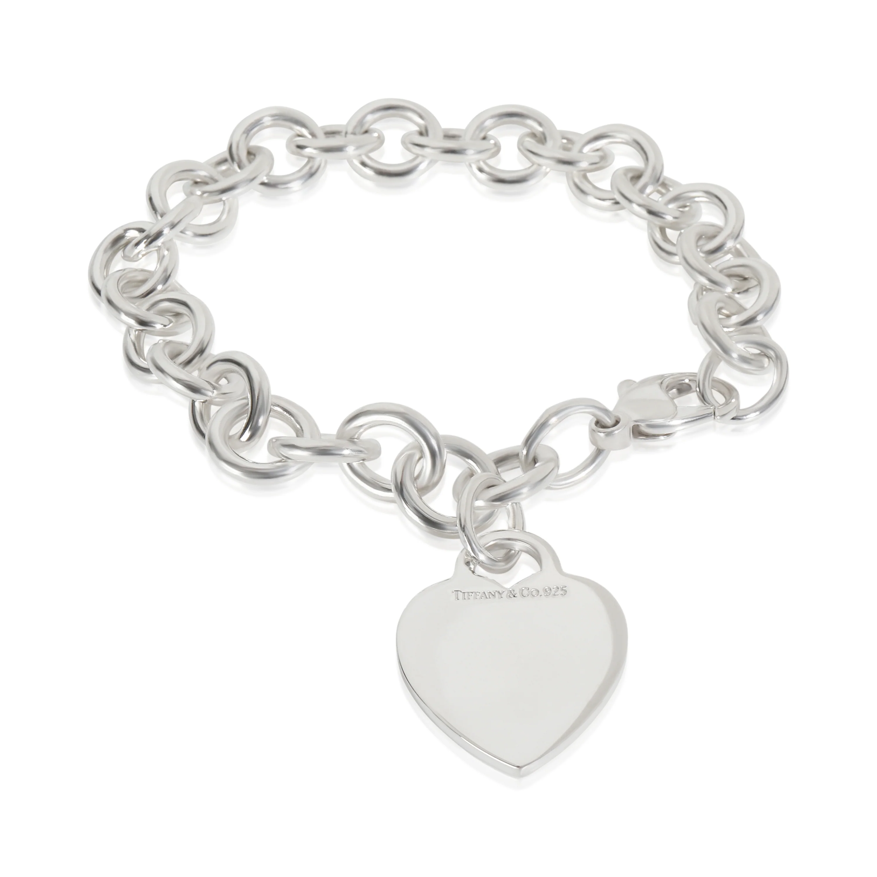 Sterling Silver Heart Tag Bracelet