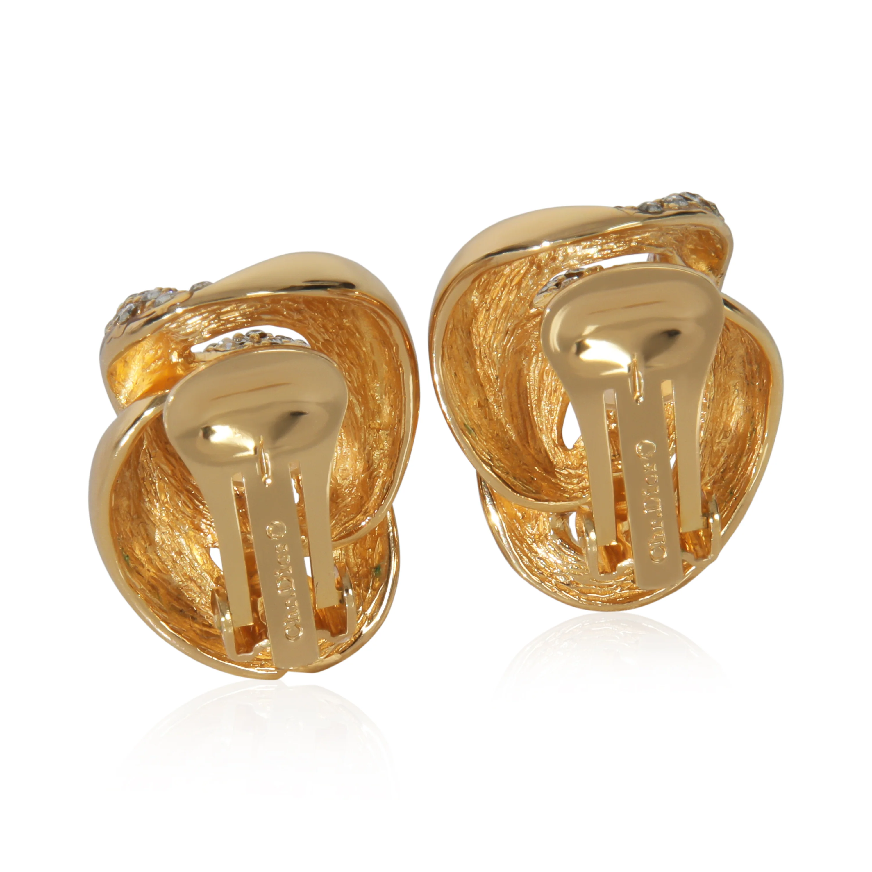 Gold-Plated  Strass Chain Link Earrings - Image 3