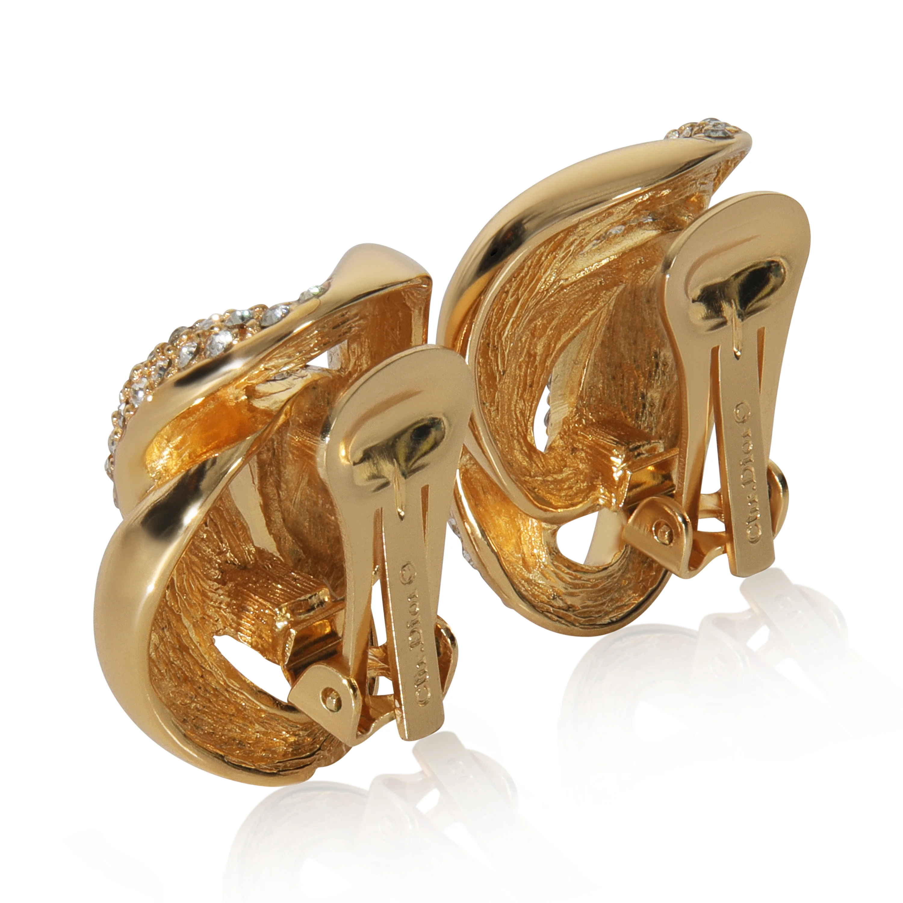 Gold-Plated  Strass Chain Link Earrings - Image 4