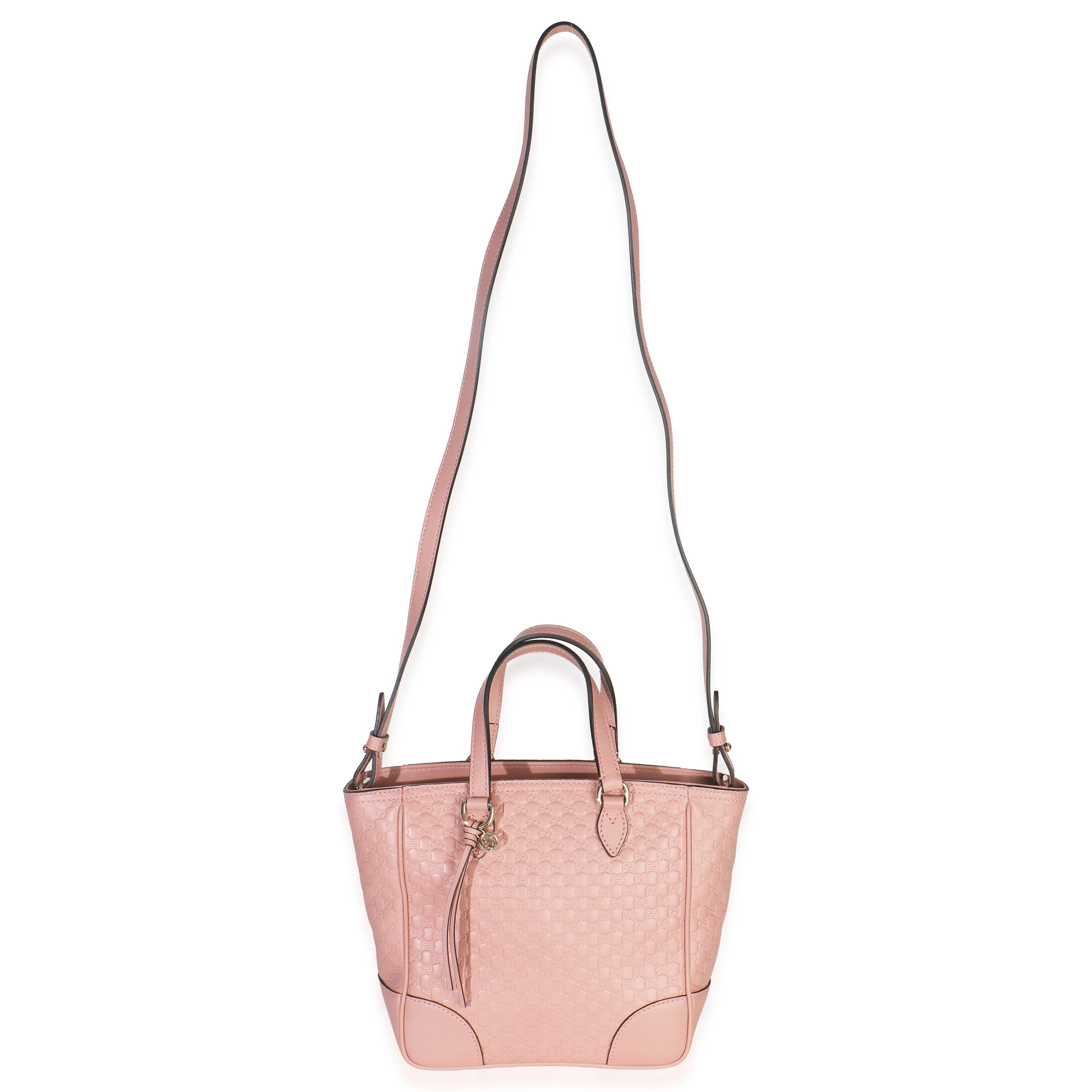 Soft Pink Microguccissima Small Bree Tote - Image 9