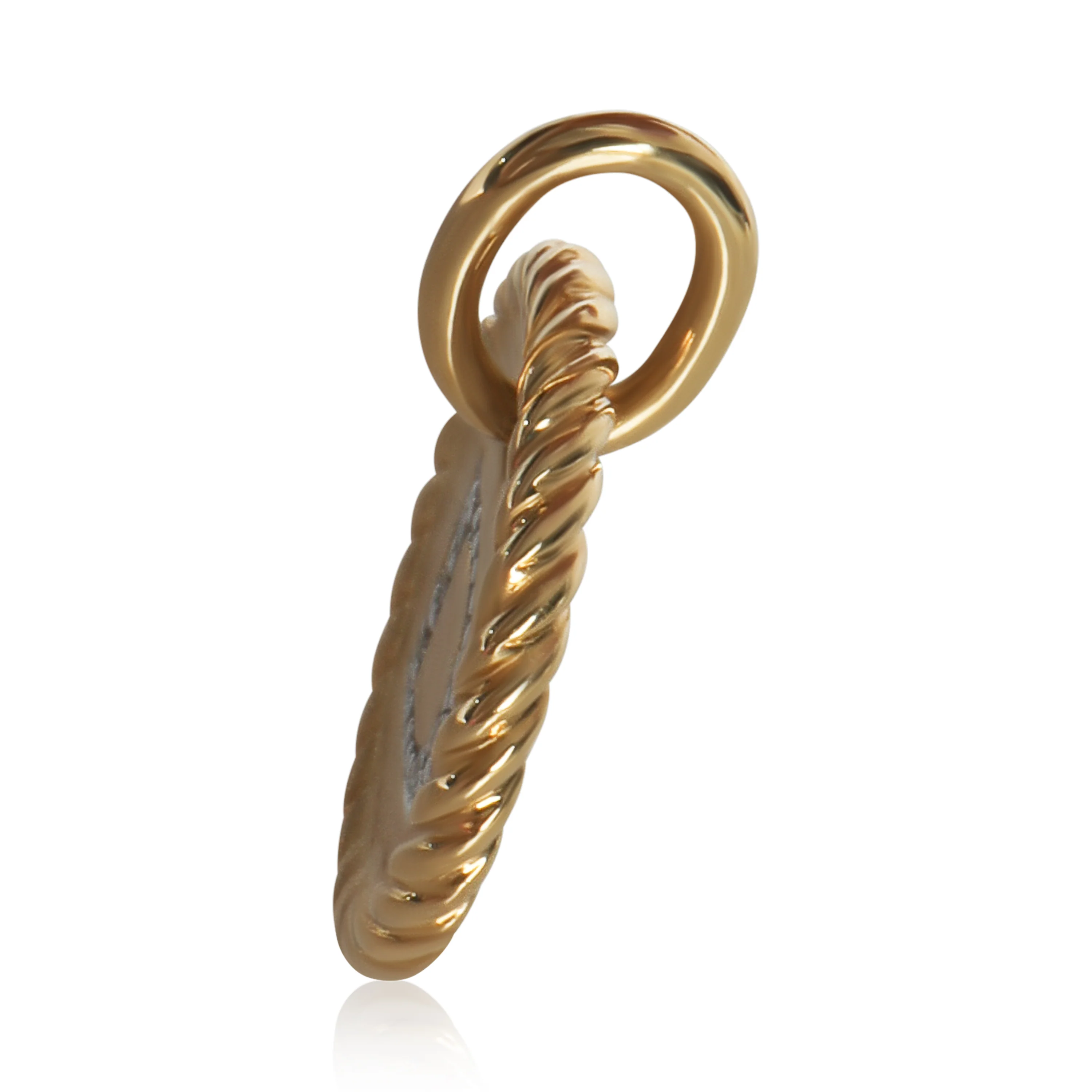 Yellow Gold Diamond Cable Collectibles Initial D Pendant - Image 2