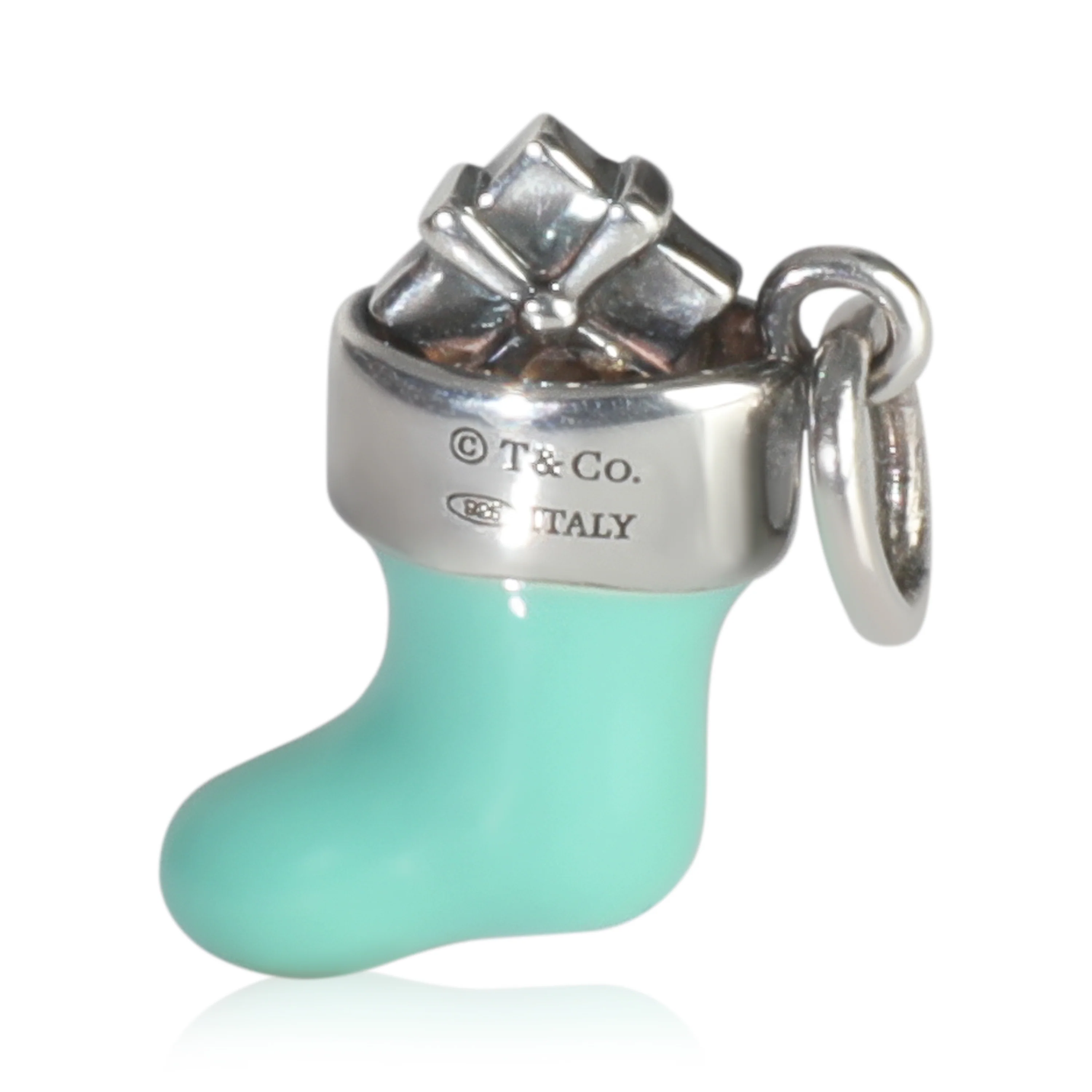 Sterling Silver  Blue Enamel Stocking Charm - Image 4