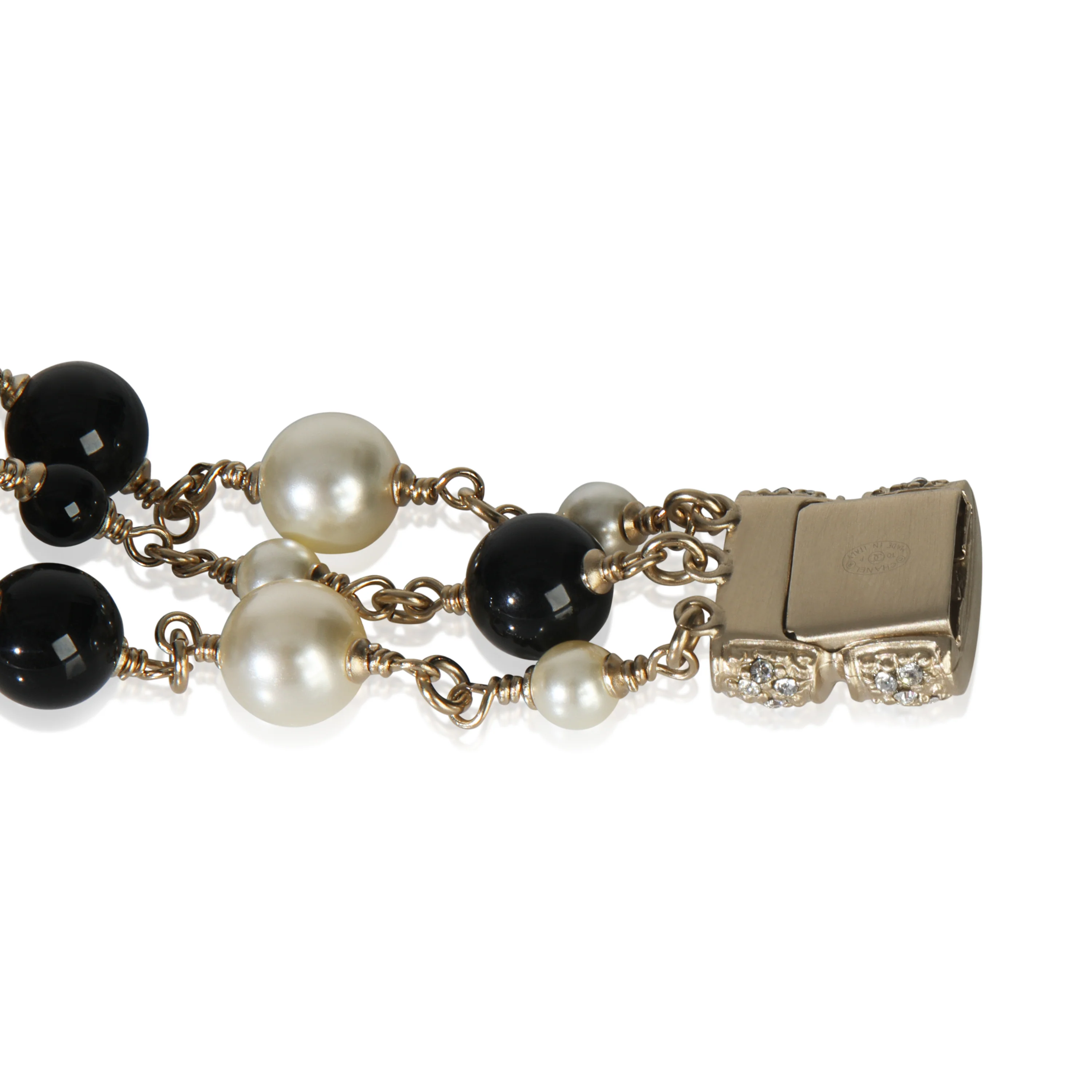 Gold-Plated 2010 Strass Bow Bracelet With Bead & Faux Pearls Bracelet - Image 4