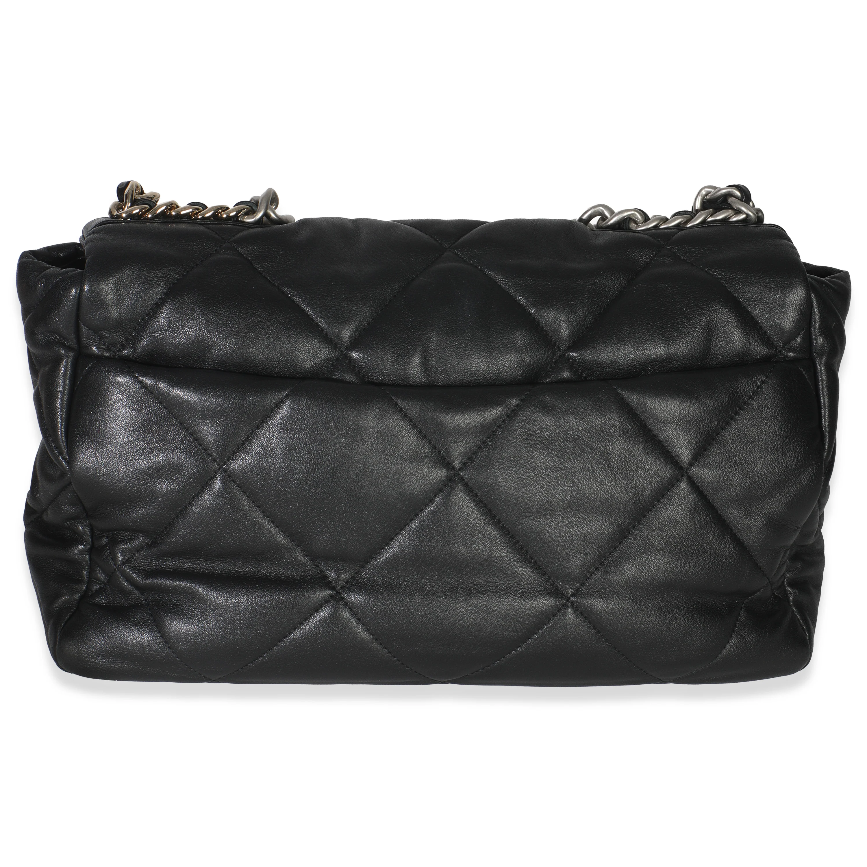 Black Quilted Lambskin Maxi Chanel 19 Flap Bag - Image 3