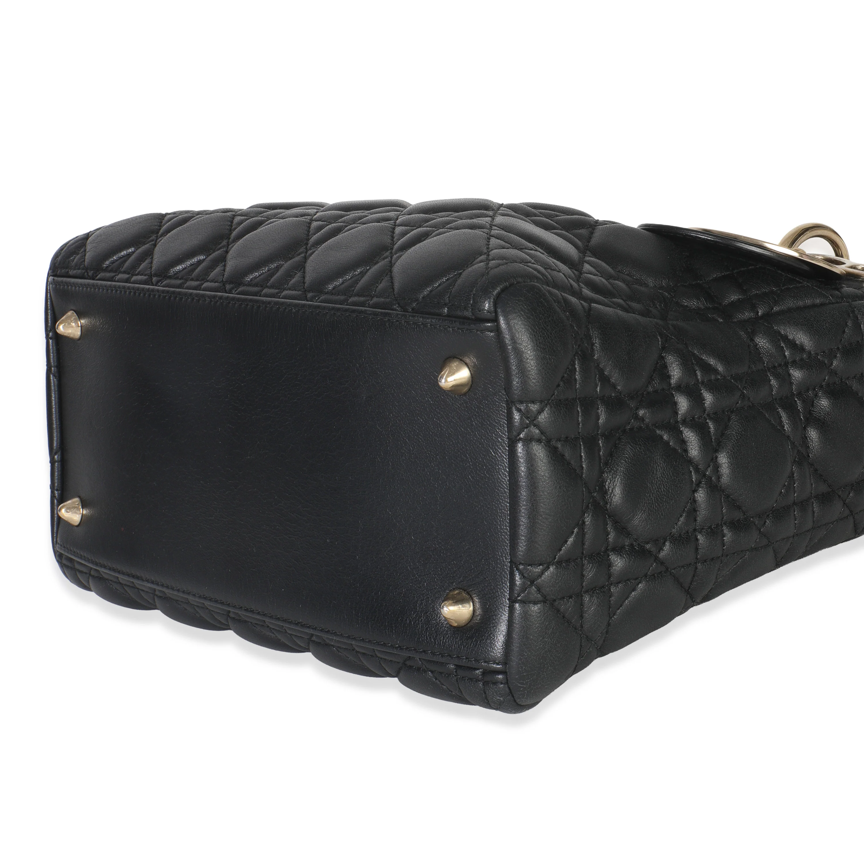 Black Lambskin Cannage Medium Lady Dior - Image 6