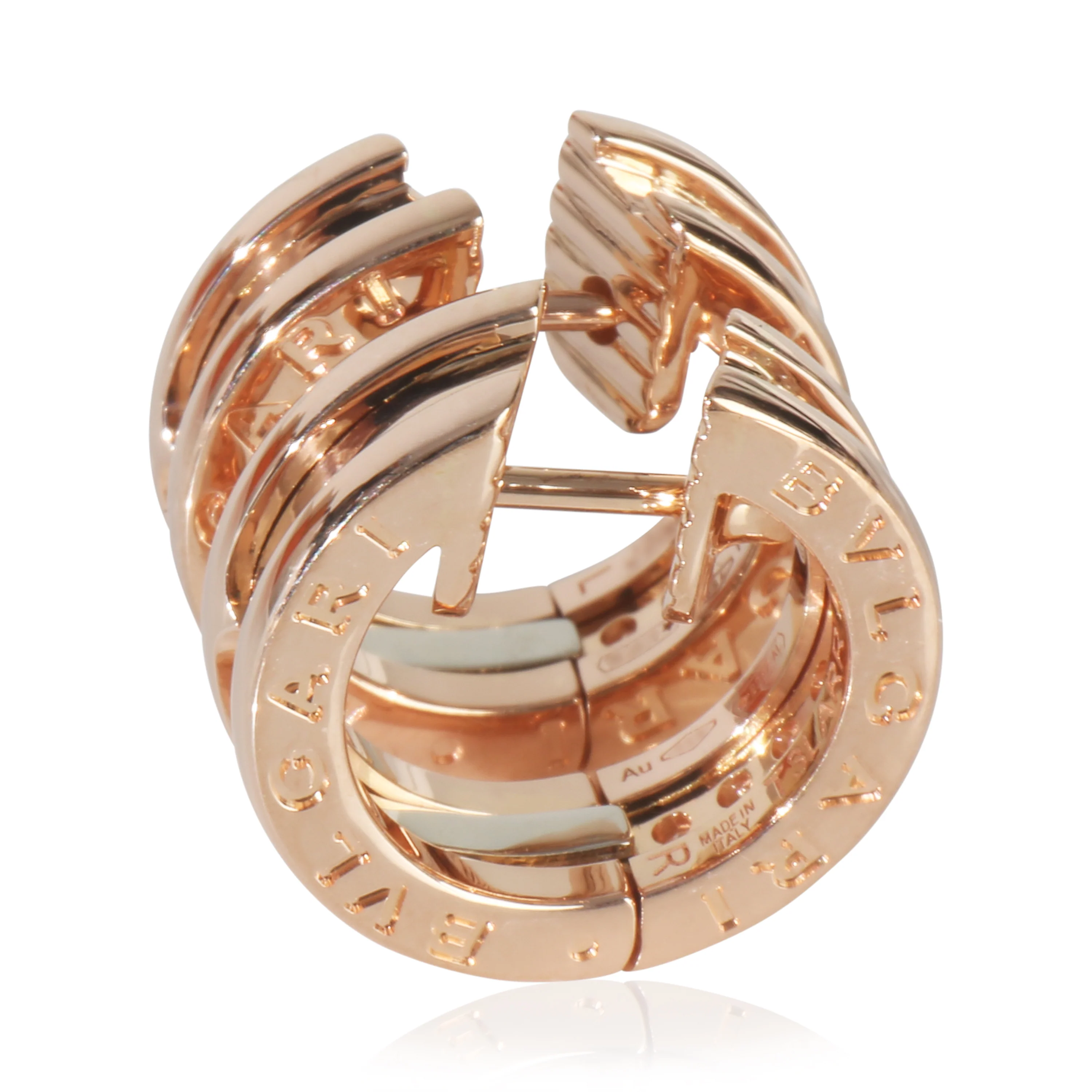 Rose Gold Diamond B.zero1 Small Hoop Earrings - Image 3