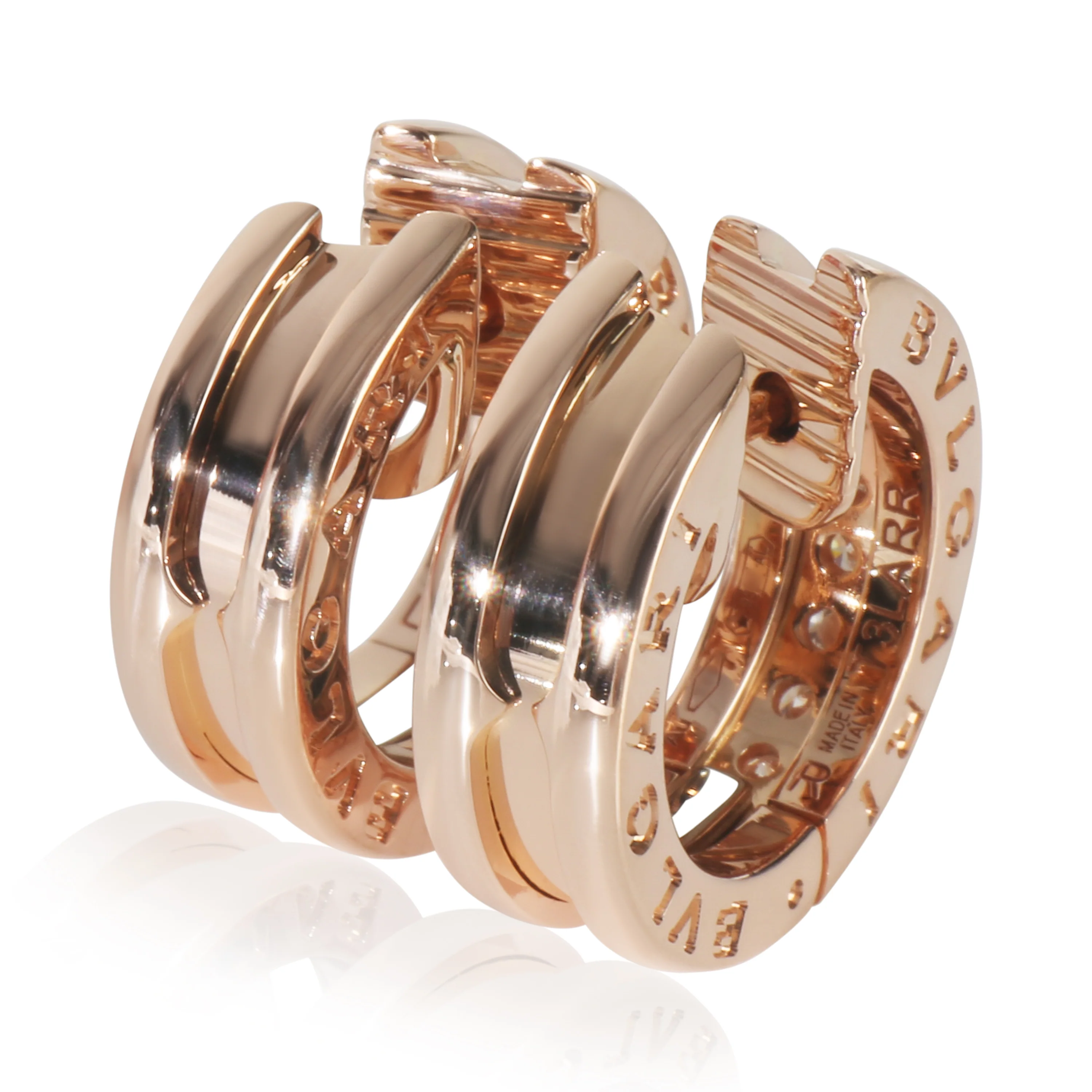 Rose Gold Diamond B.zero1 Small Hoop Earrings - Image 4