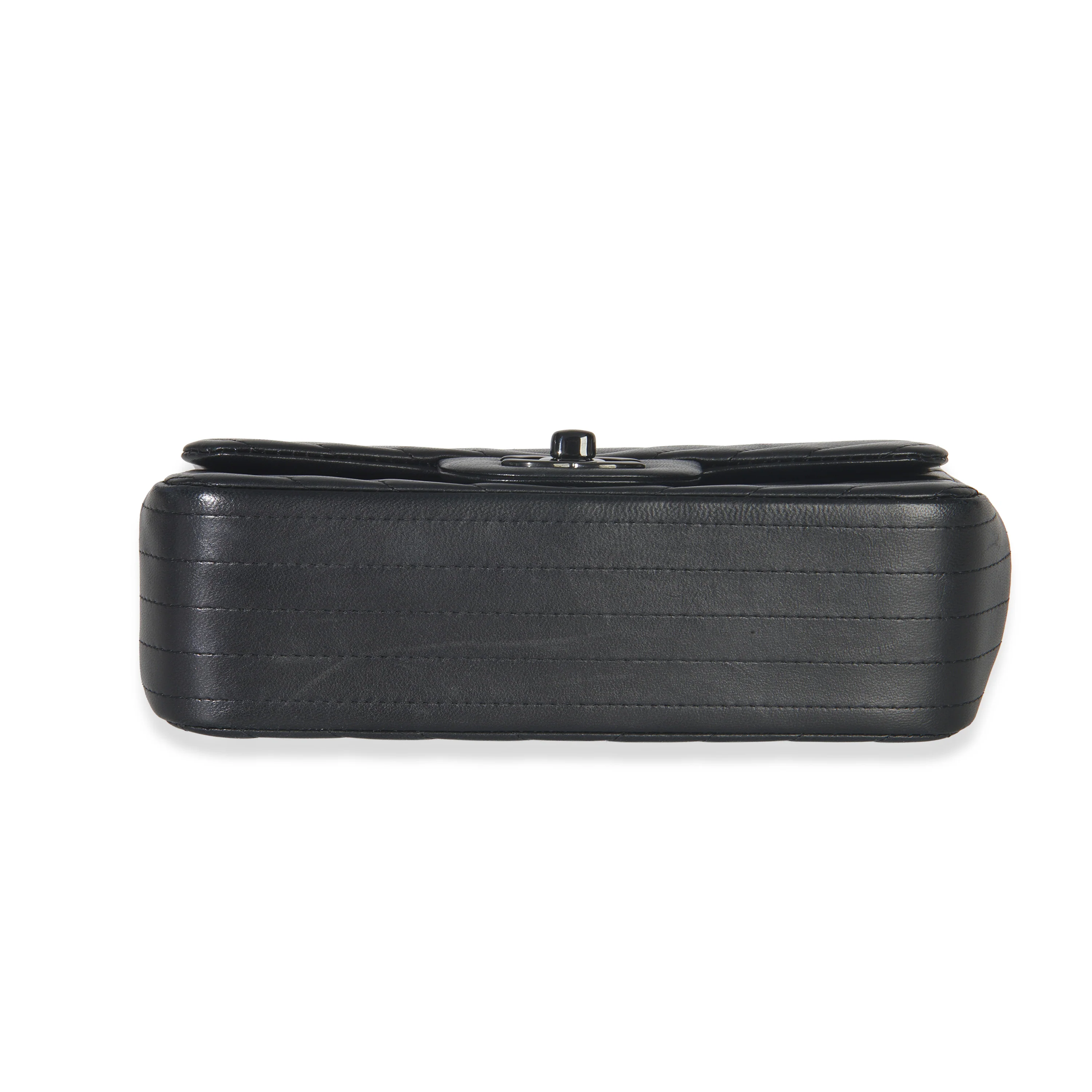 So Black Chevron Lambskin Mini Square Flap Bag - Image 5